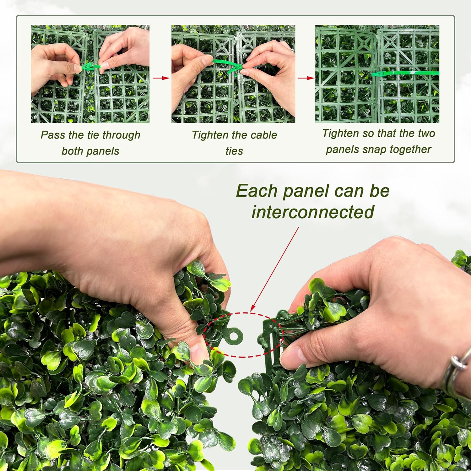 Artificial Grass Wall Panel Backdrop: 20"x20"(12P) UV-Anti Greenery Faux Boxwood Hedge for Indoor Outdoor Green Decor & Backyard Background Decorations Fence Covering Privacy