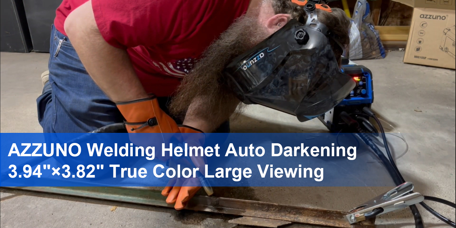 AZZUNO Welding Helmet Auto Darkening, True Color Large Viewing