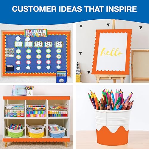 Vista 239 de Carson Dellosa Grow Together - Bordes de madera clara para tablón de anuncios de 65 pies, 1 rollo de ribete natural para pizarra blanca, corcho