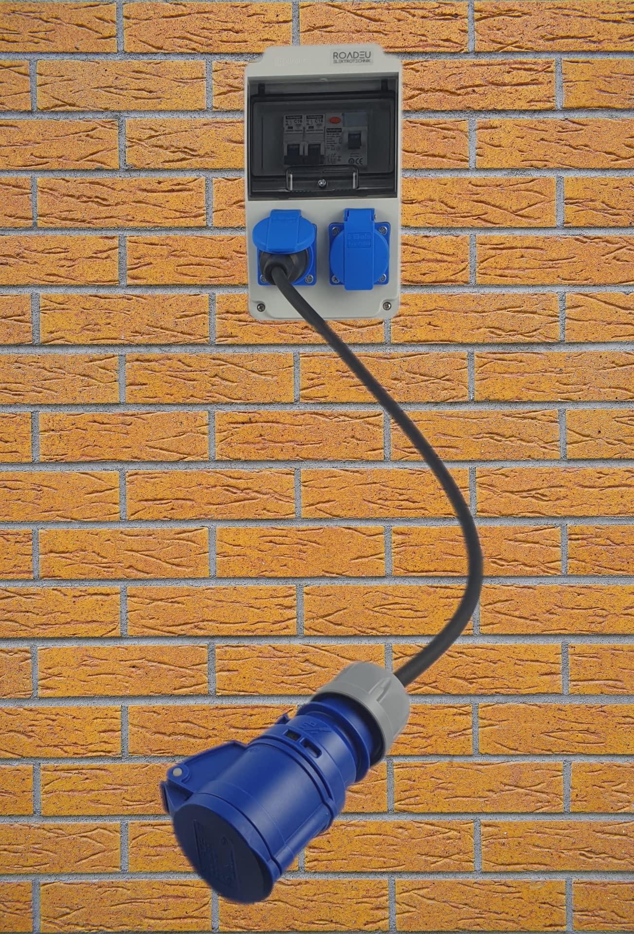 Adattatore CEE Da Campeggio Con Presa Schuko - Cavo 1,5m 230V/16A IP44 - Foto 4