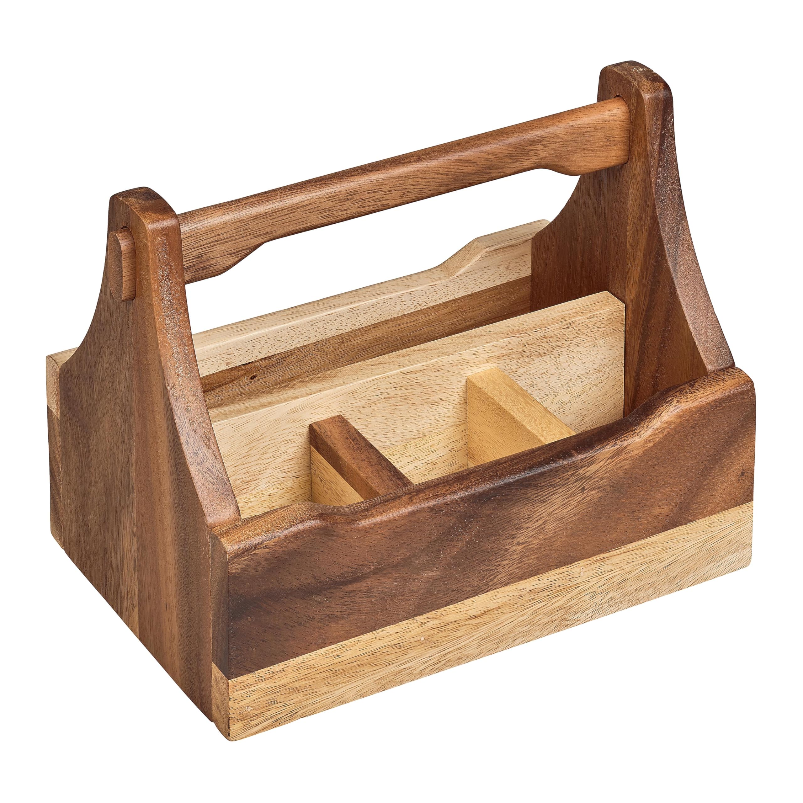 Tala Natural 4 Compartment Table Caddy In Acacia