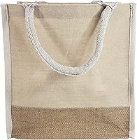 Vista 8 de Bolsas de lona de yute reutilizables con refuerzo completo laminado interior de arpillera para el trabajo, escuela, compras, uso diario, negro