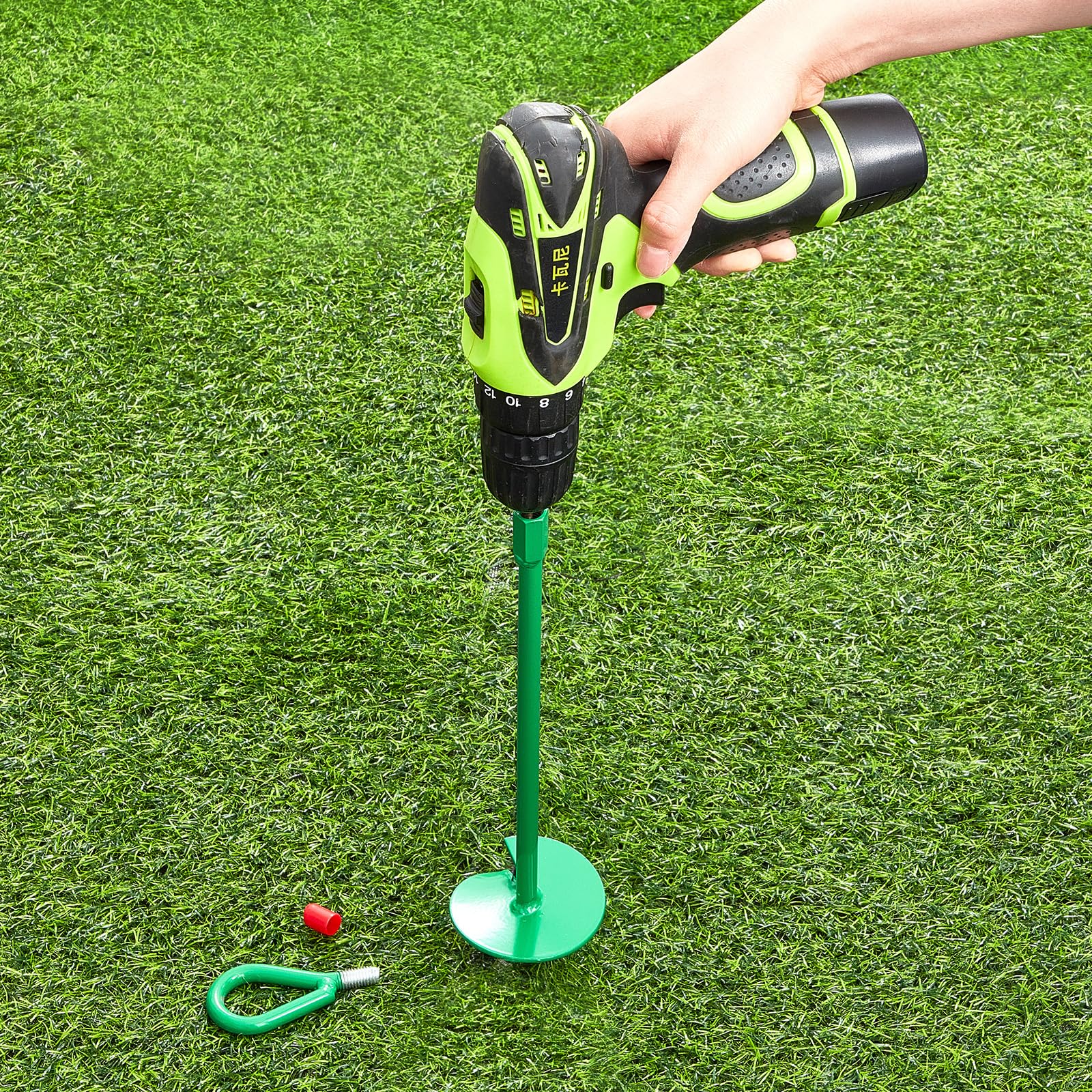 Therwen 24 Pcs 15" Ground Anchors Screw in Heavy Duty Earth Anchors Swing Set Anchors Canopy