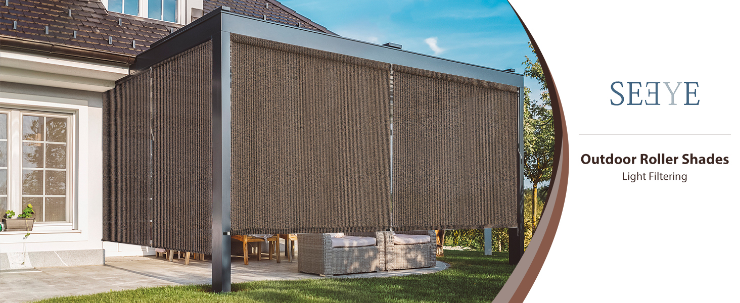 そらページ Amazon.com : SEEYE Outdoor Sunshade Roller Shades 4' W x 6' H