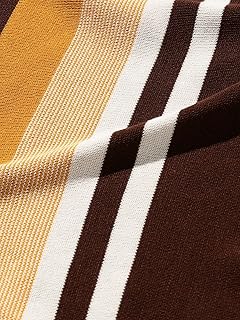 Stripe Rayon Cotton Polo Shirt 38-12-0017-156 38120017156: Brown Stripe Rayon Cotton Polo Shirt 38-12-0017-156 38120017156: Brown