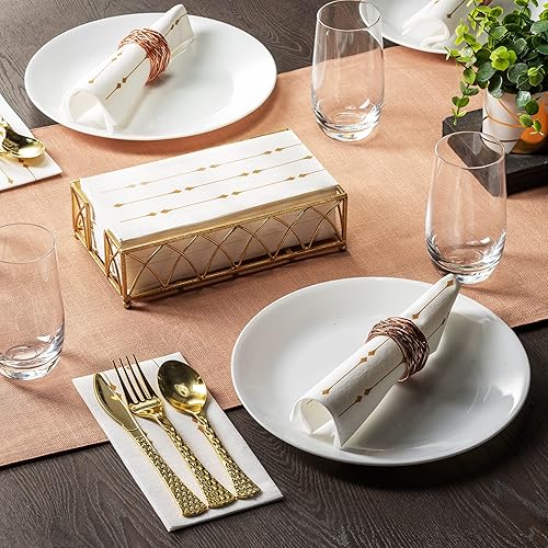 Miniatura 4 de BloominGoods Toallas de mano desechables y servilletas decorativas de baño, suaves y absorbentes, toallas de papel de tacto de lino para cocina,