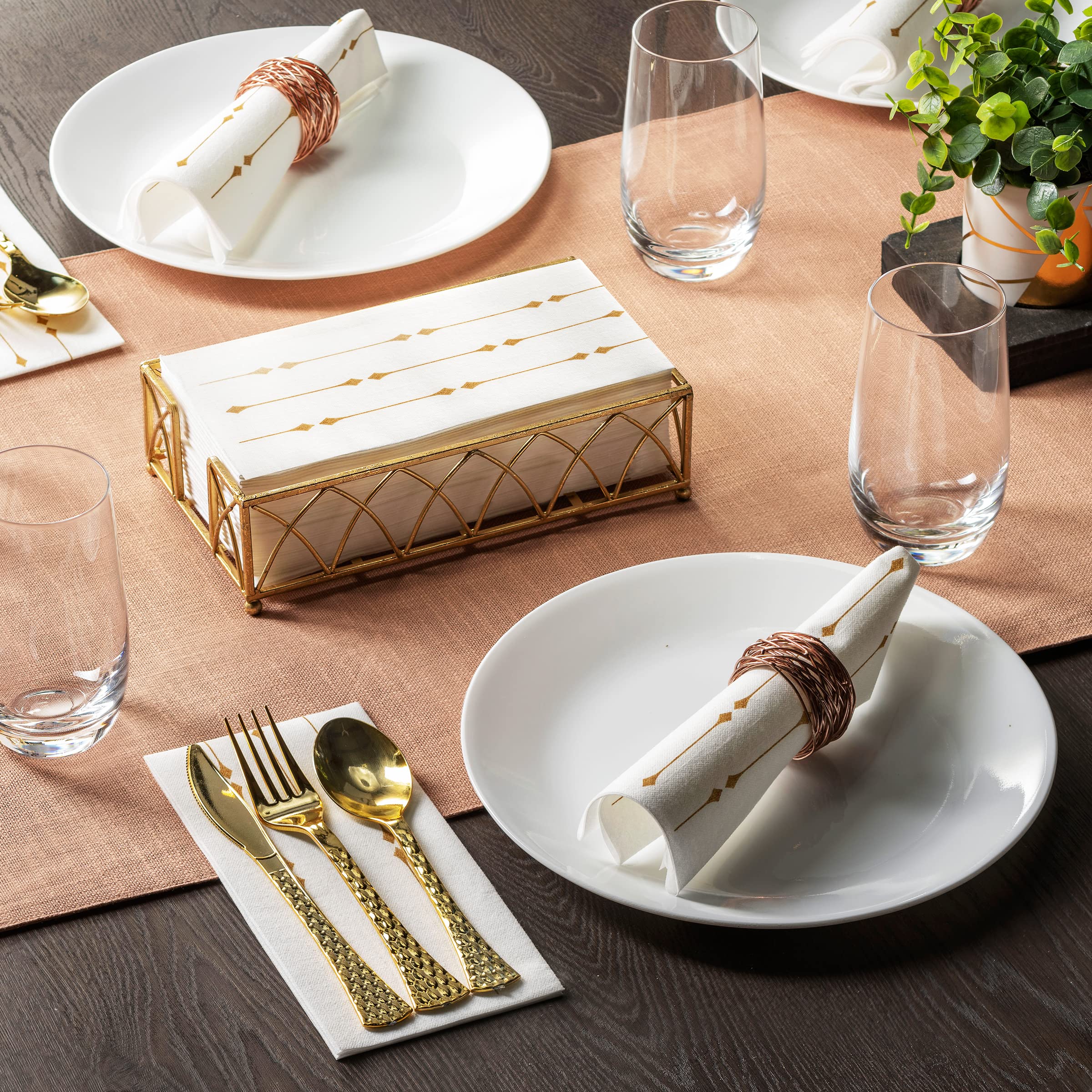 Toallas De Mano Desechables Blancas (100 Unid.) – Suaves Y Absorbentes, Elegantes Para Cocina, Baño, Bodas Y Fiestas (30.5x4.5 Cm)