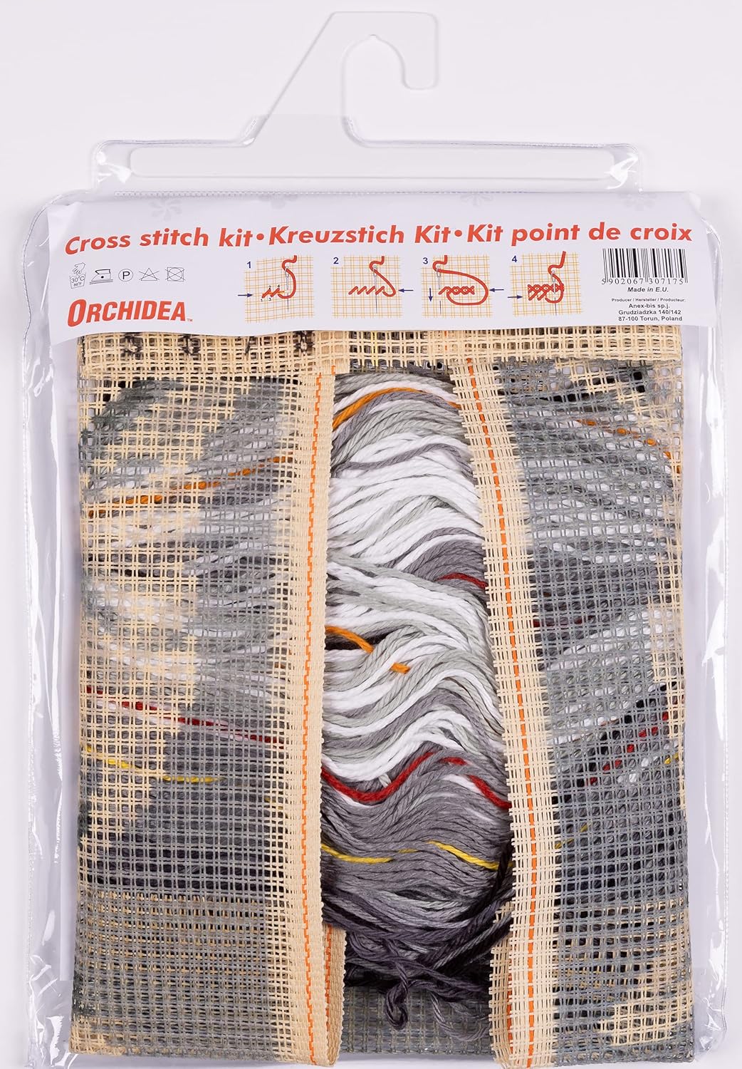 Orchidea - Cushion Cross Stitch Kit - White Owl - Printed Canvas - 4.5 Count - for Adults - 9532