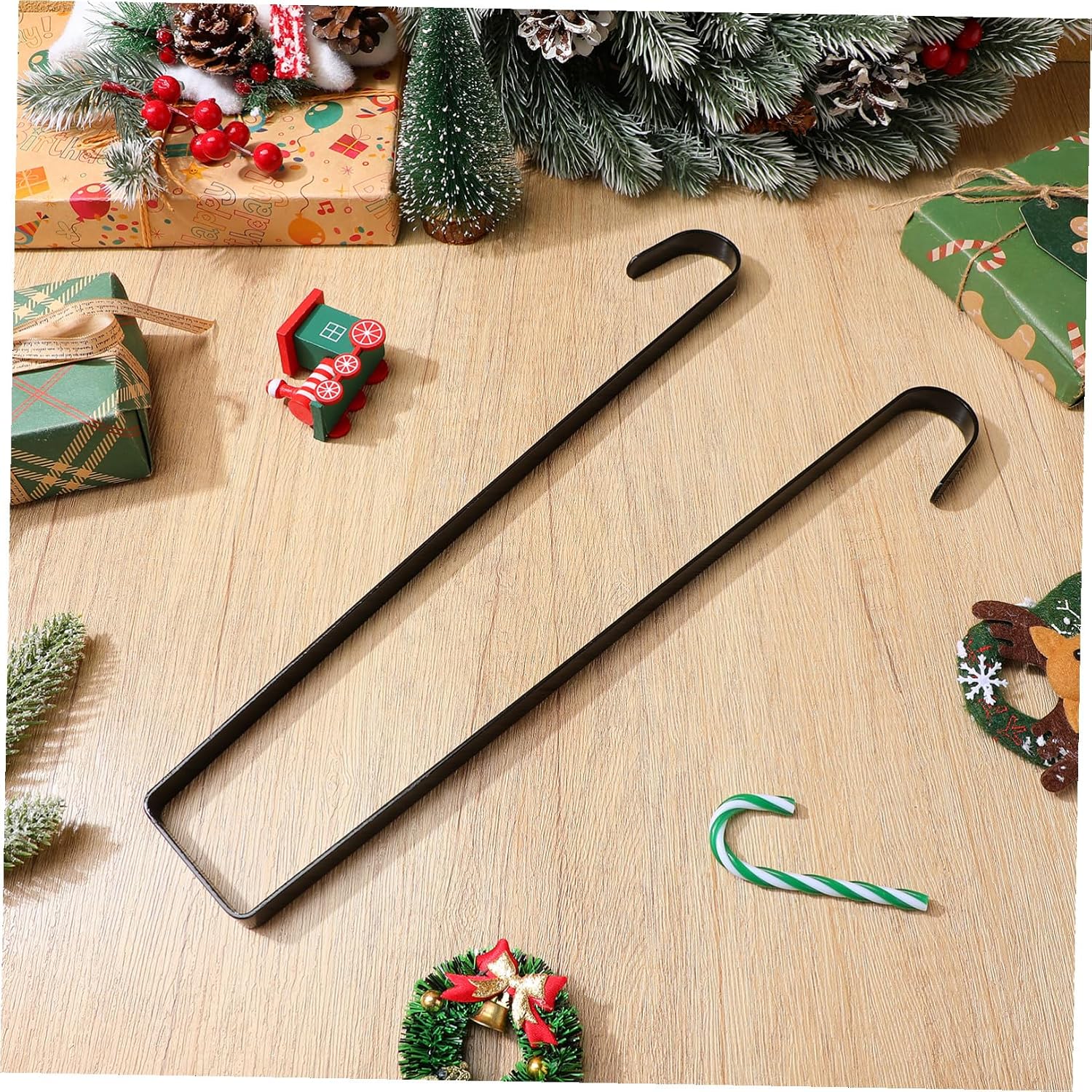 Double-Sided Door Wreath Hanger Over the Door Hook for Christmas Garland and Wreaths Metal Sturdy Holiday Decoration