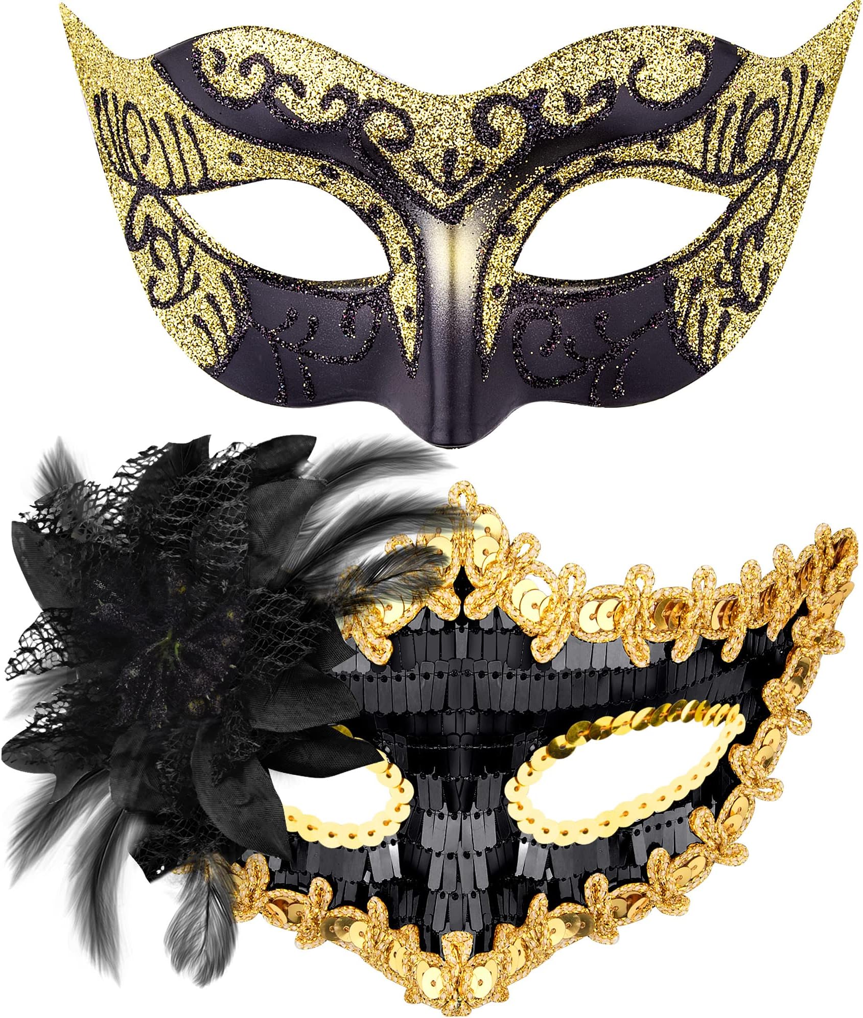 Couple Masquerade Masks Set Venetian Party Mask Costume Mask