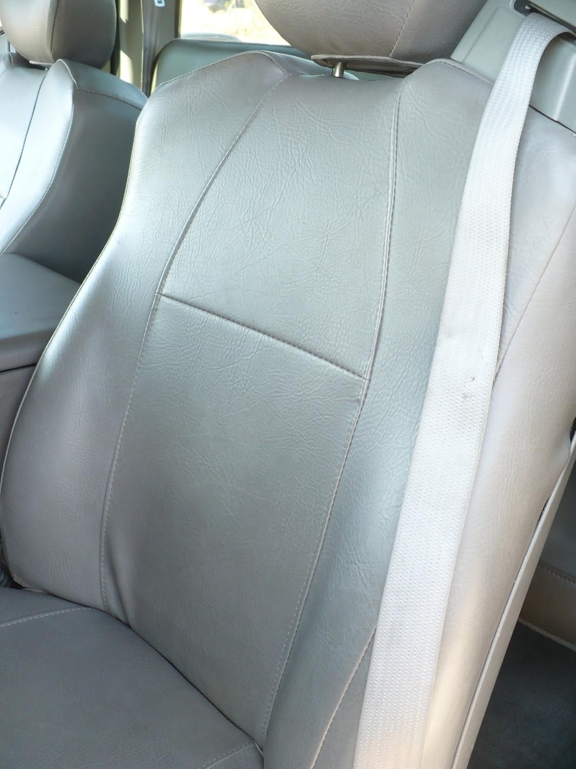 Durafit Seat Covers, Compatible with 2001-2009 F250-F550 XCAB Front 40/20/40 Split Seats with Integrated Seat Belts Custom Dark Gray Automotive Leatherette Seat Covers