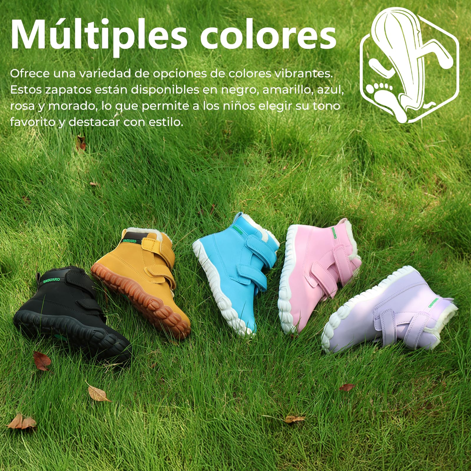 SAGUARO Zapatillas Barefoot Niño Niña Botas Nieve Abrigadas Ligera, 24-36
