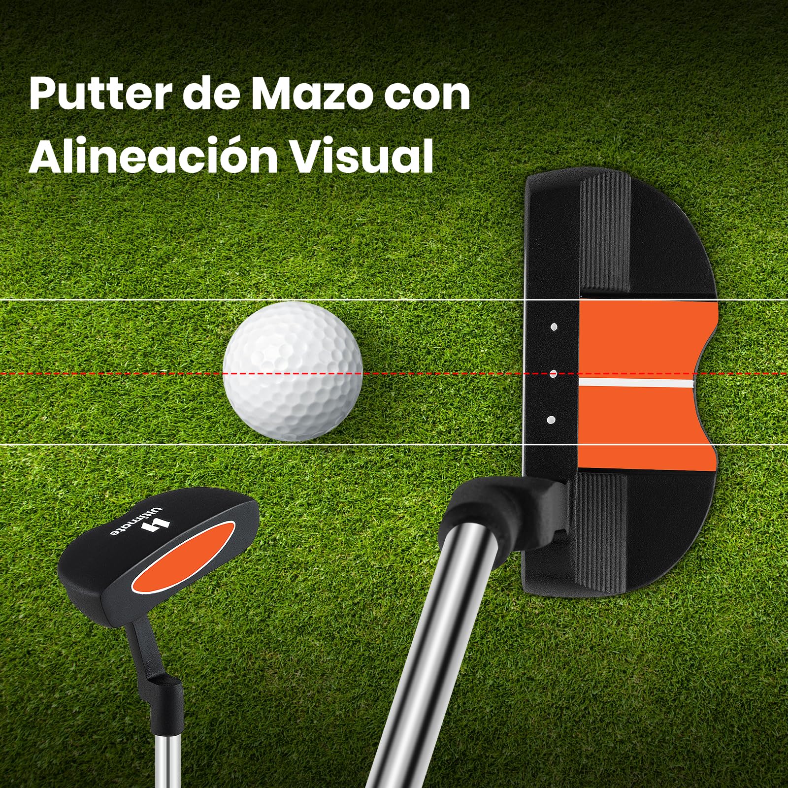 GOPLUS Juego Completo de Palos de Golf para Niños, Incluye 205CC Fairway #3, Hierros #7 y #9, Putter, Funda para la Cabeza, Bolsa de Golf Portátil, para Niños