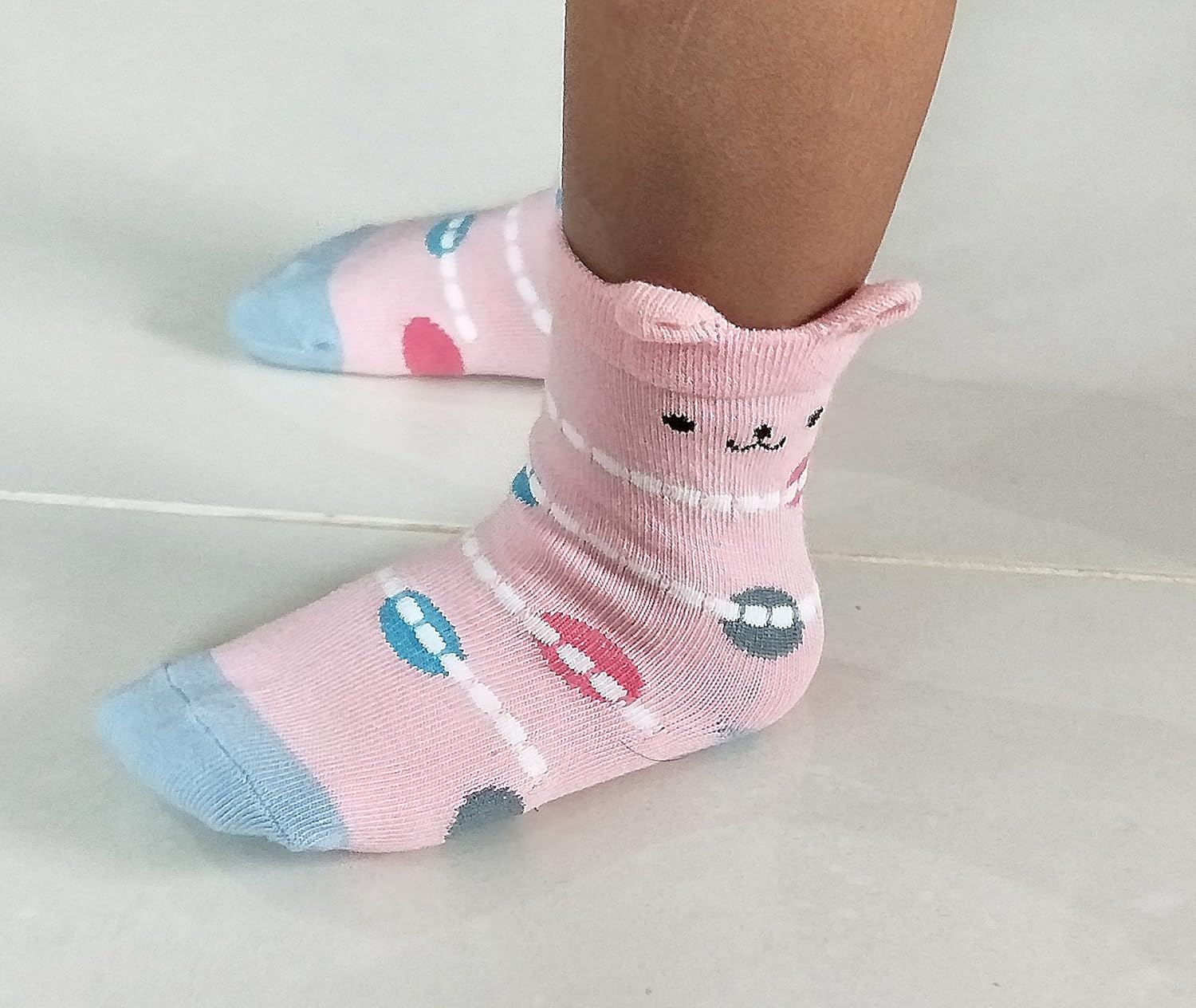 RATIVE Non Skid Anti Slip Cotton Dress Crew Socks With Grips For Baby Infant Toddler Kids Girls - Image 8