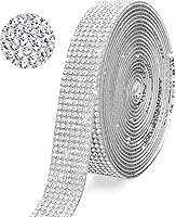 Vista 15 de Tiras de Cinta de Diamantes de Imitación de Cristal Autoadhesivas Negras, Tiras de Cinta de Diamantes de Imitación de 7 Filas con Adhesivo