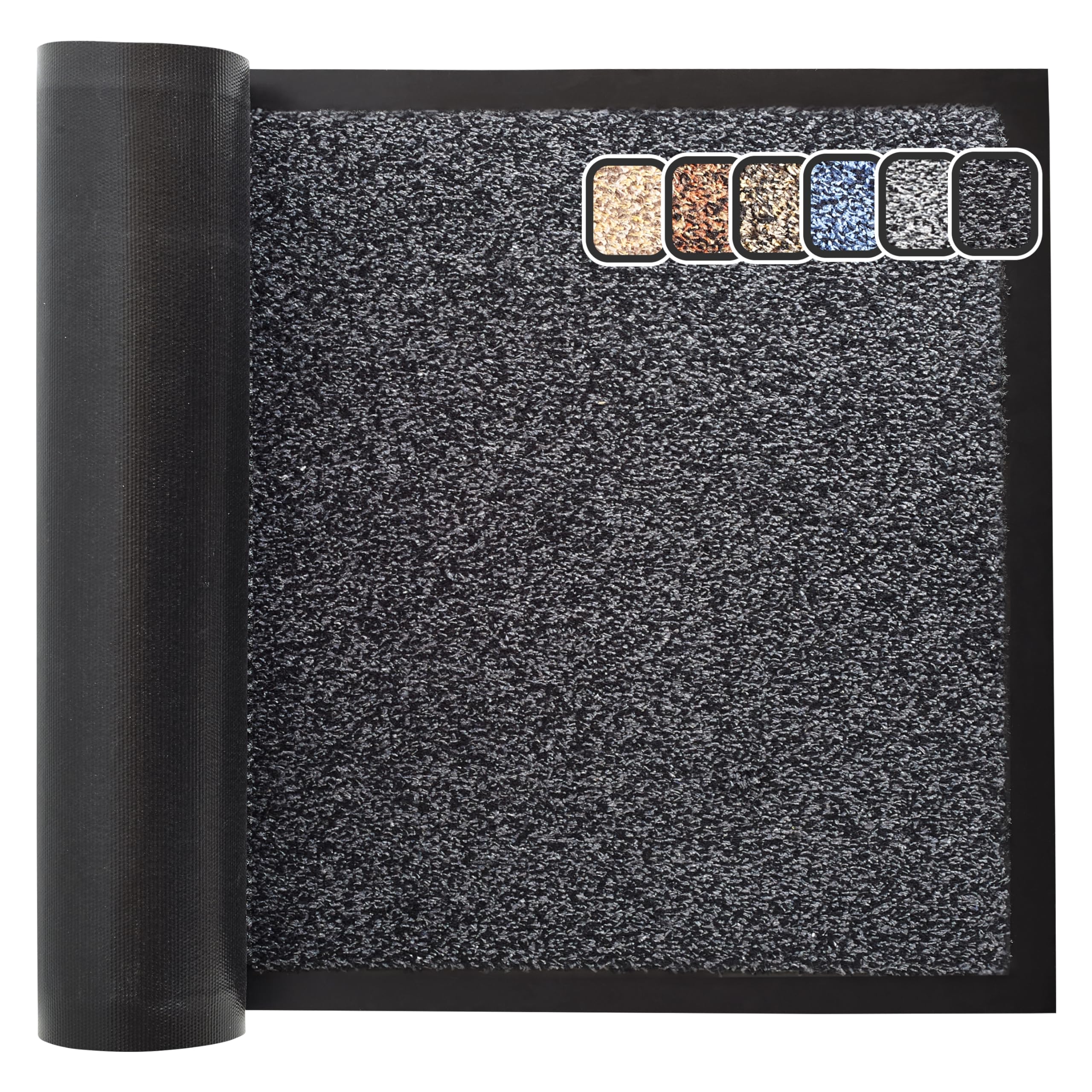 Absorbent Indoor Door Mat Non Slip Rubber Backing, Heavy Duty Dirt Trapper, Washable Cotton Thread Doormat for Carpet & Hard Floors, Perfect for Entryway, Hallway, Front and Back Entrances