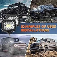 Vista 7 de 4WDKING Luces LED Pod de 4 Pulgadas, 2PCS 120W 12,000LM Triple Fila Flood Spot Combo Luz de Conducción Todoterreno Antiniebla Ditch Trabajo