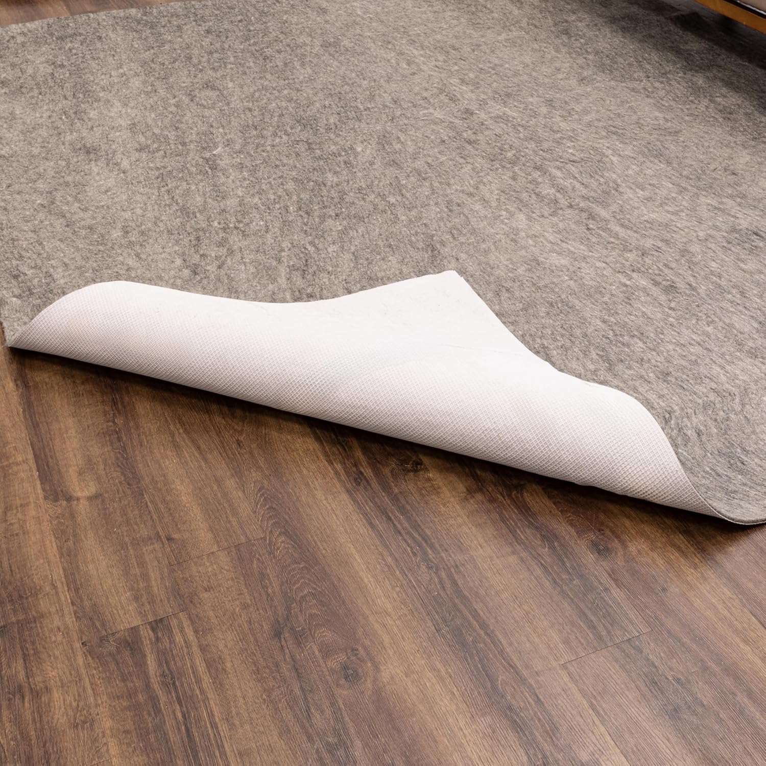 Premium 8' x 10' - 1/4" Rug Pad Gripper - Felt Cushion + Rubber Non-Slip Grip - Adds Comfort Underfoot and Flooring Protection