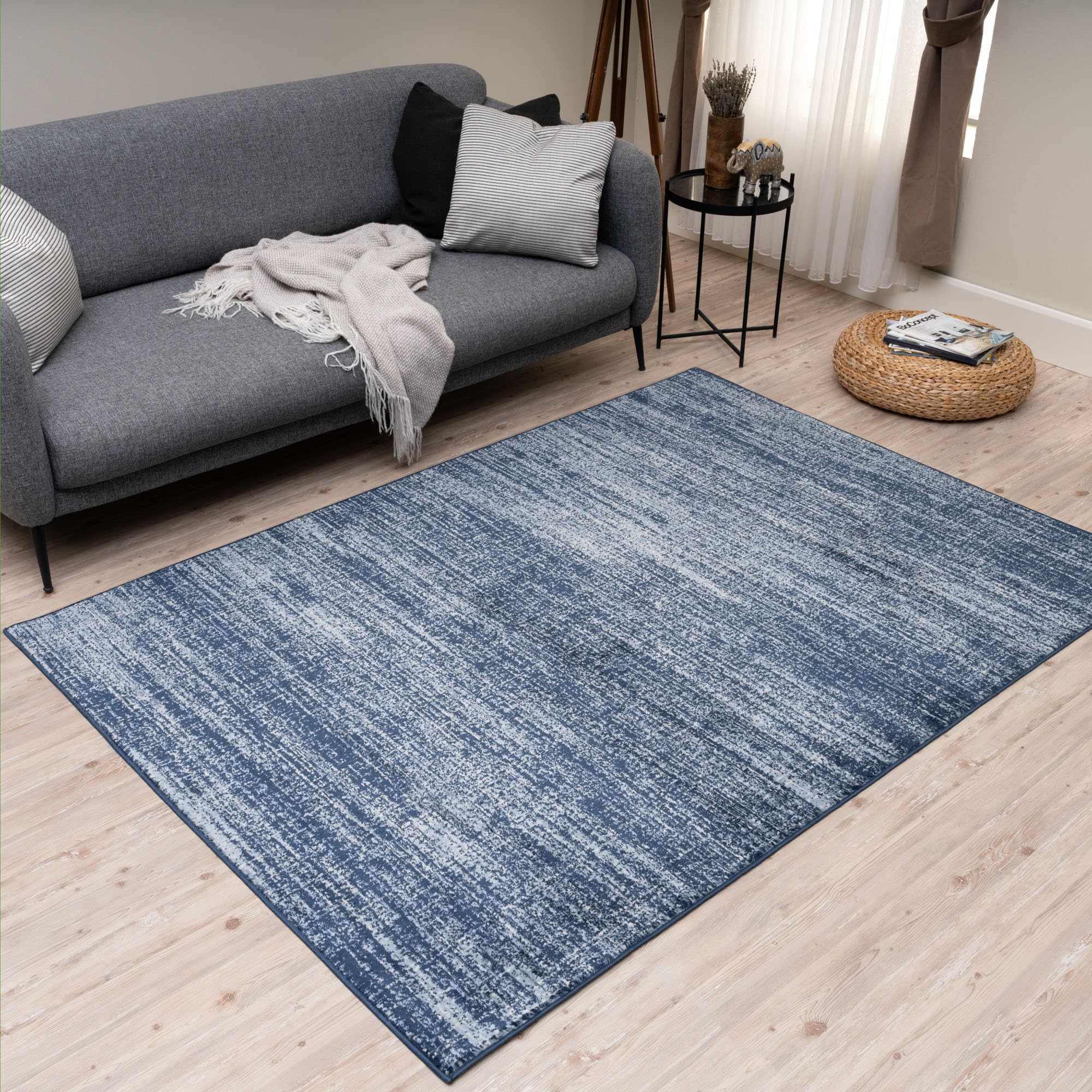 The Rugs Unisex Navy Montana Abstract Design Living Room Area Rug 3800 In | Size: 240Cm X 340Cm