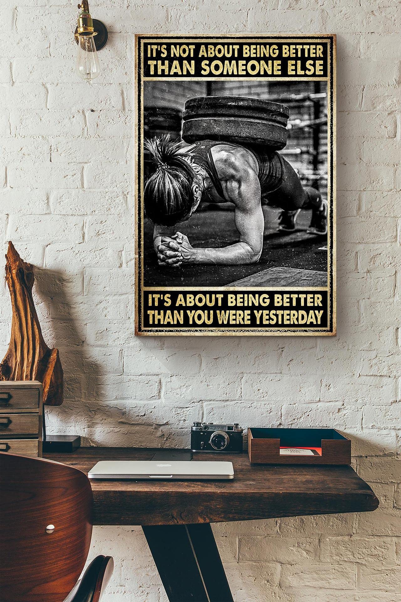 Ingzzaac Metalpostera72897 Its Not About Being Better Than Someone Else Its About Being Better Than You Werestyle Sign Funny Vintage Metal Sign Poster 8X12 Inches