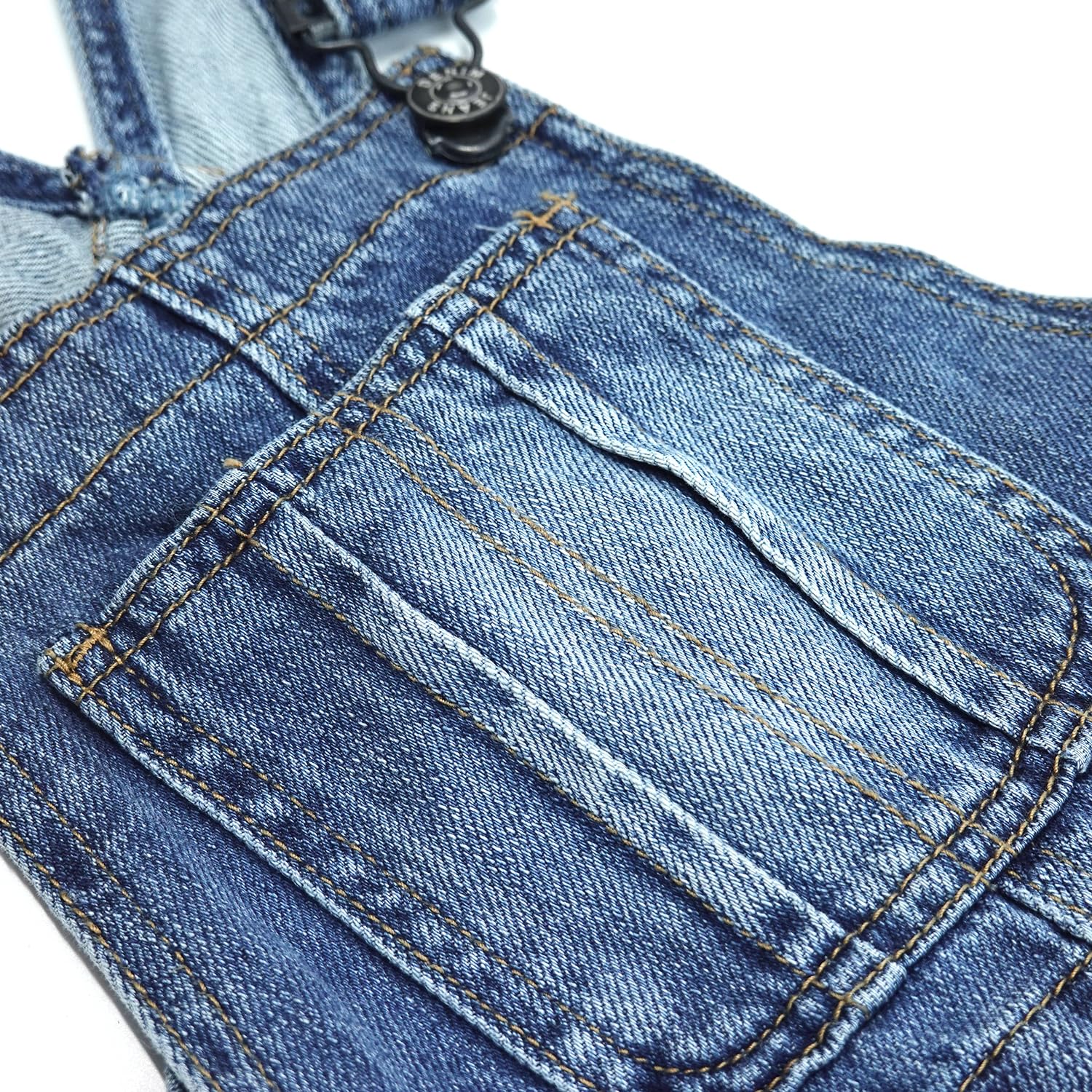 KIDSCOOL SPACE Salopette di jeans per ragazze, pantaloni svasati con gamba larga elastica per bambini piccoli e grandi