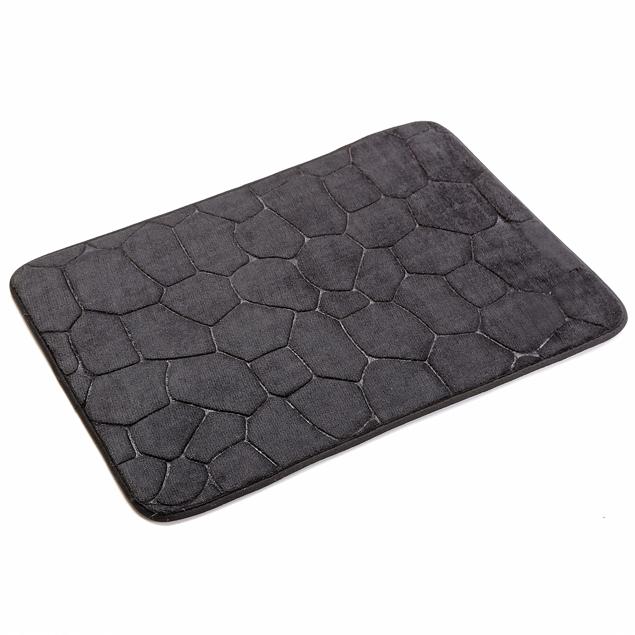 Versa Myra Alfombra de Baño, Alfombrilla de Ducha, Alfombra de Memoria, Medidas (Al x L x An) 3 x 70 x 45 cm, Algodón, Color Negro