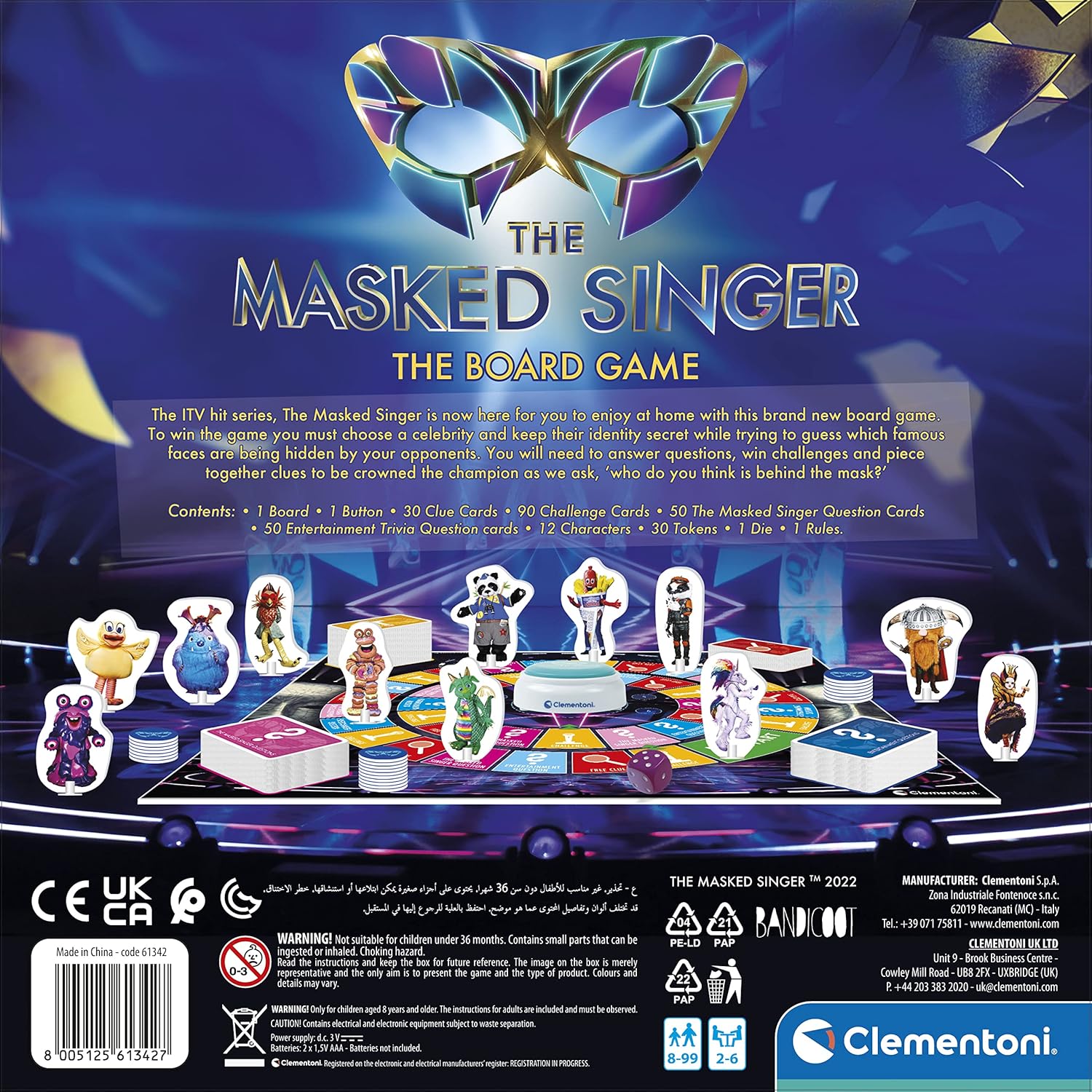 Clementoni61342Masked Singerboard games for 8 years olds and older