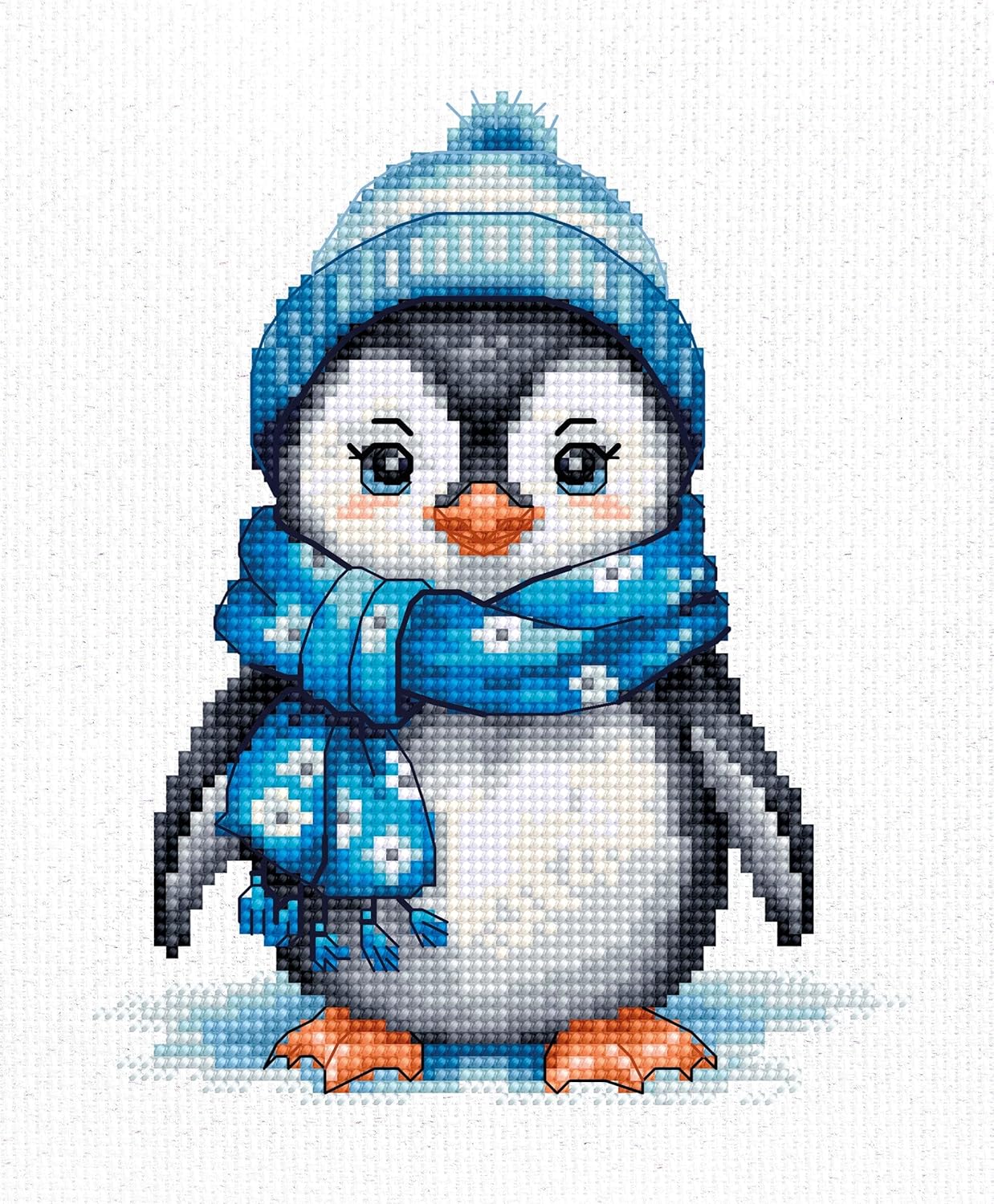 Luca-S Cross Stitch Kit Penguin, B1417, Counted Cross Stitch Kit for Adults, Needlecraft and Embroidery Kit