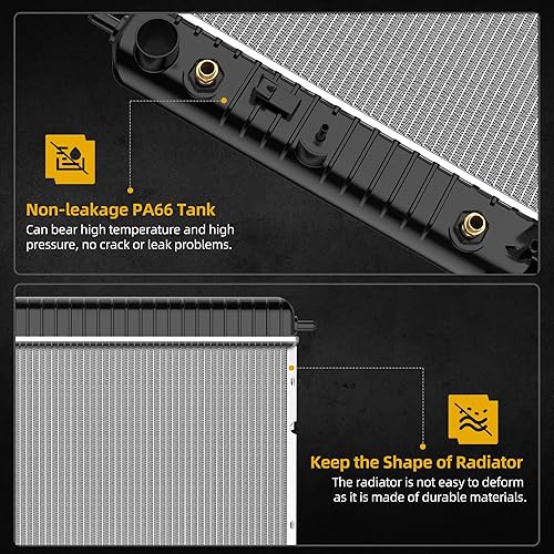 Miniatura 25 de DWVO Radiador completo compatible con Jeep Wrangler L6 4.0L 2003-2006 Jeep Wrangler L4 2.4L 1987-2002 Jeep Wrangler L6 1987-2002 2.5L L6 1987-1990