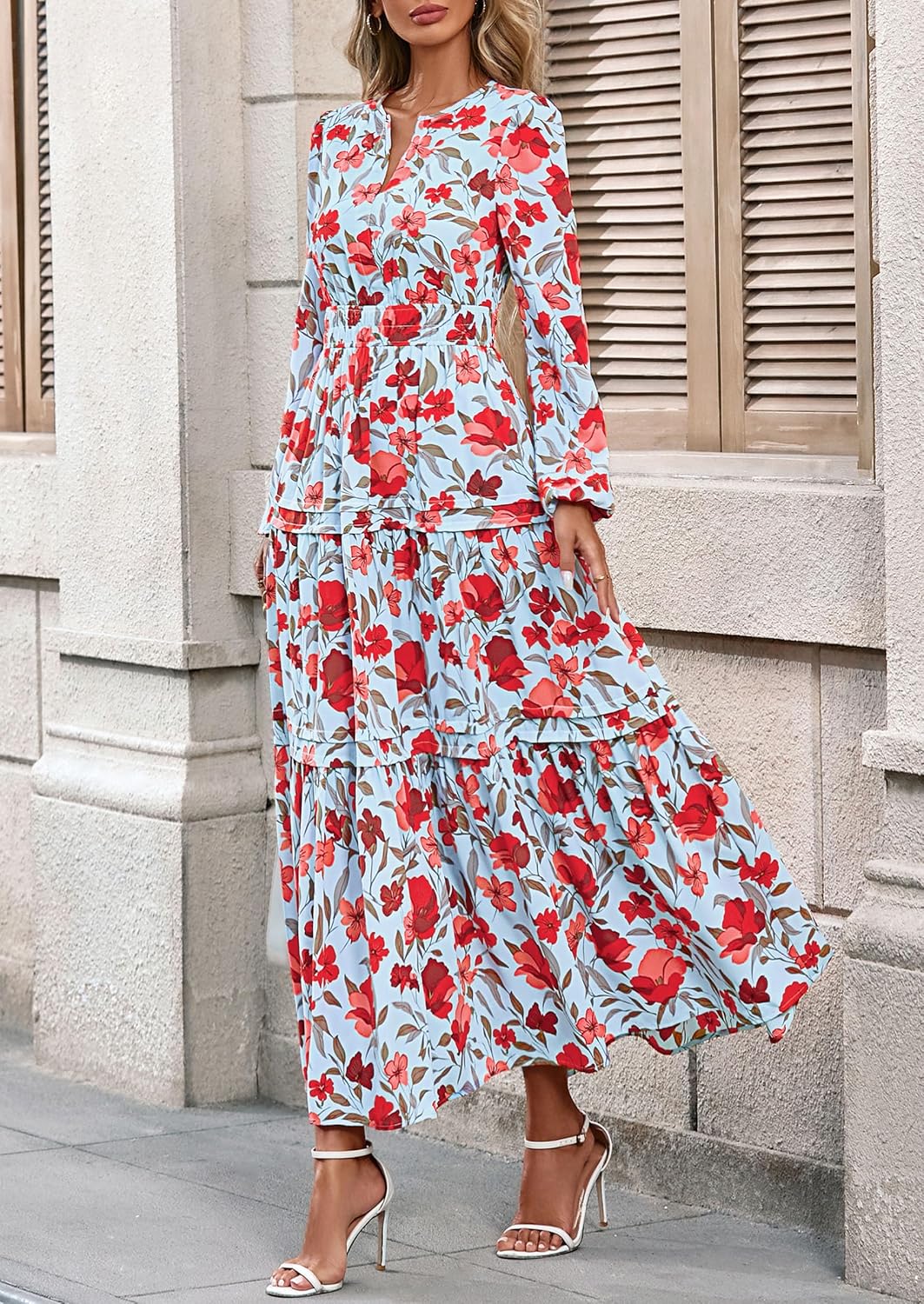 PRETTYGARDEN Womens 2026 Fall Fashion Clothing Boho Maxi Dresses Floral Long Sleeve Flowy Elegant Wedding Guest Holiday Dress - Image 6
