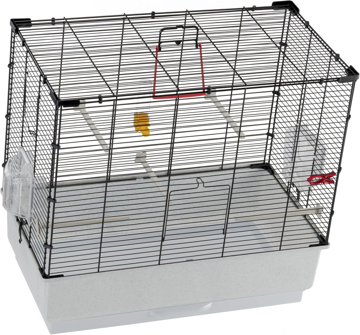 Ferplast Bird Cage Piano 4, Canary Cages, Small Bird Cage, with Bird Feeders, Bird Drinker Water Dispenser, 59 x 33 x h 55 cm, with Accessories, Removable Tray