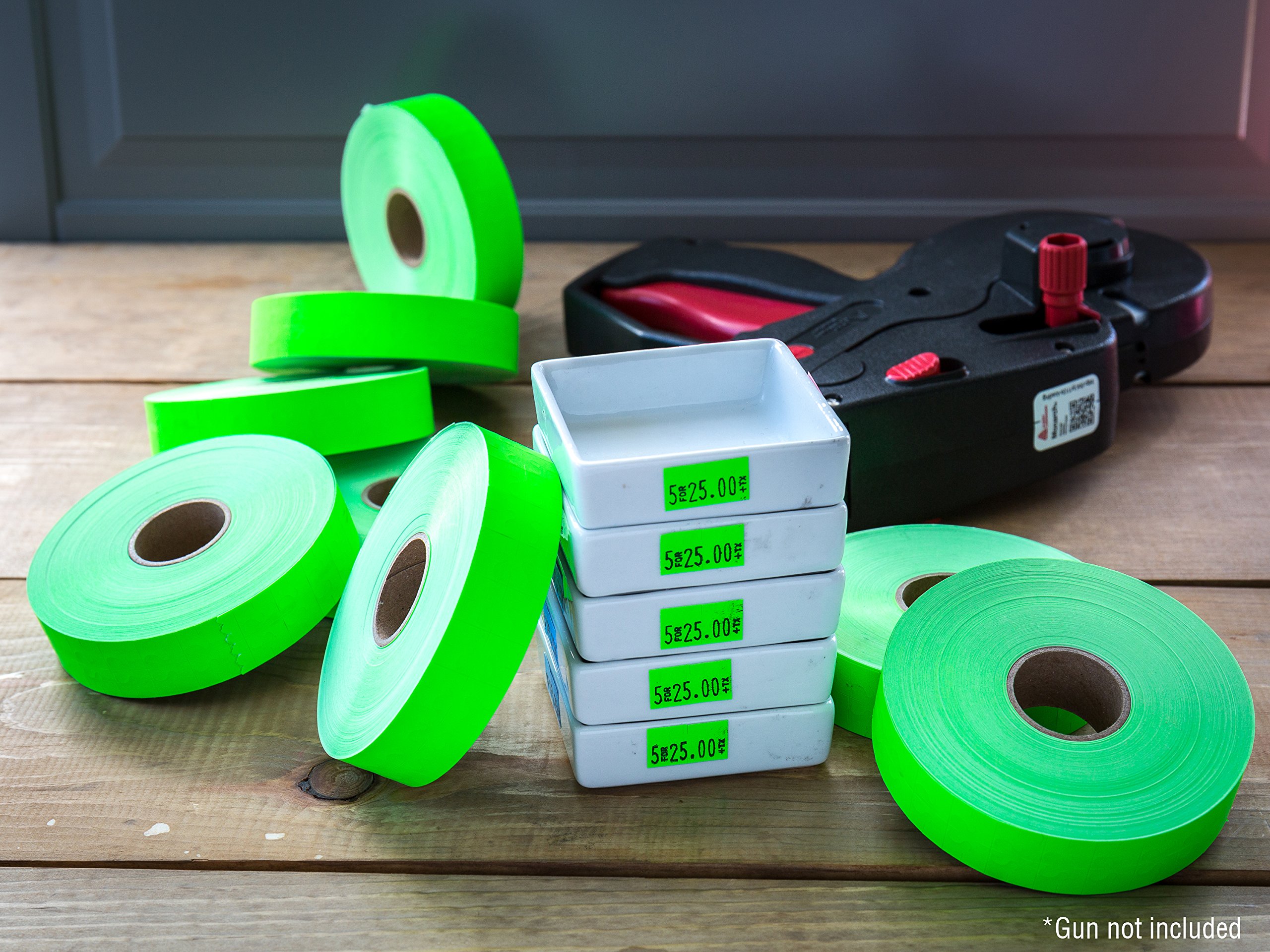 Green Labels For Monarch 1131 Price Gun, 1 Sleeve, 8 Rolls