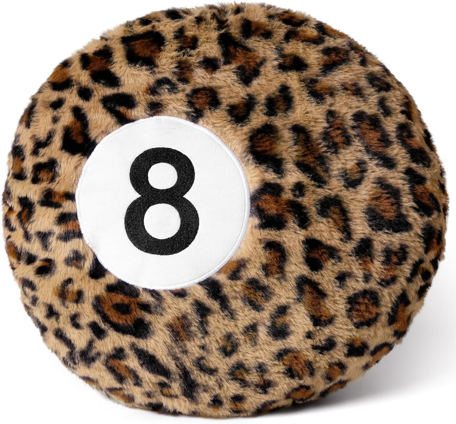 Dripykiaa Cheetah 8 Ball Throw Pillow, 14" Leopard Print 8 Ball Pillow Round Plush Decorative Cushion, Soft Trendy Throw Pillow for Bedroom & Living Room, Modern Aesthetic Home Decor for Women & Teens
