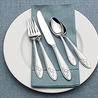 Vista 6 de Towle Everyday Flamingo - Juego de cubiertos para 4, 20 piezas, acero inoxidable 18/0, juego de cubiertos