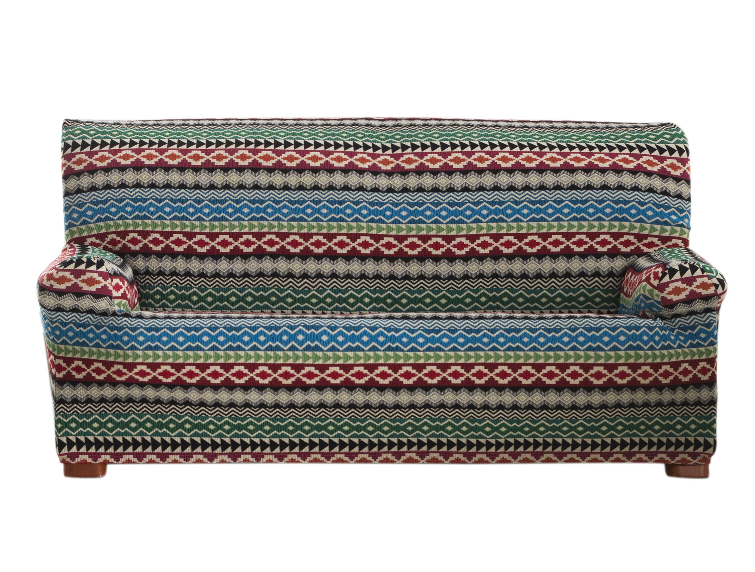Housse de canapé élastique bleu 2 places Eysa Kilim pour salon