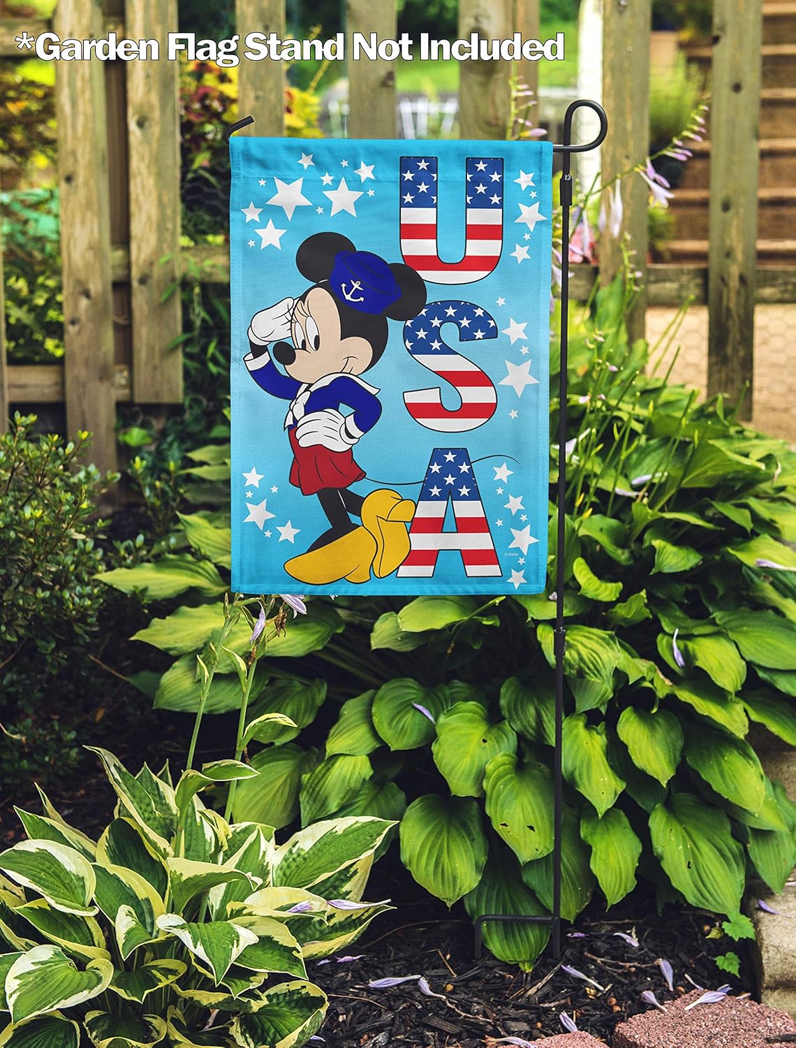 Flagology, Disney, Minnie Mouse, USA Minnie – Garden Flag 12" x 18", Outdoor/Indoor, Exclusive Premium Fabric, Officially Licensed Disney