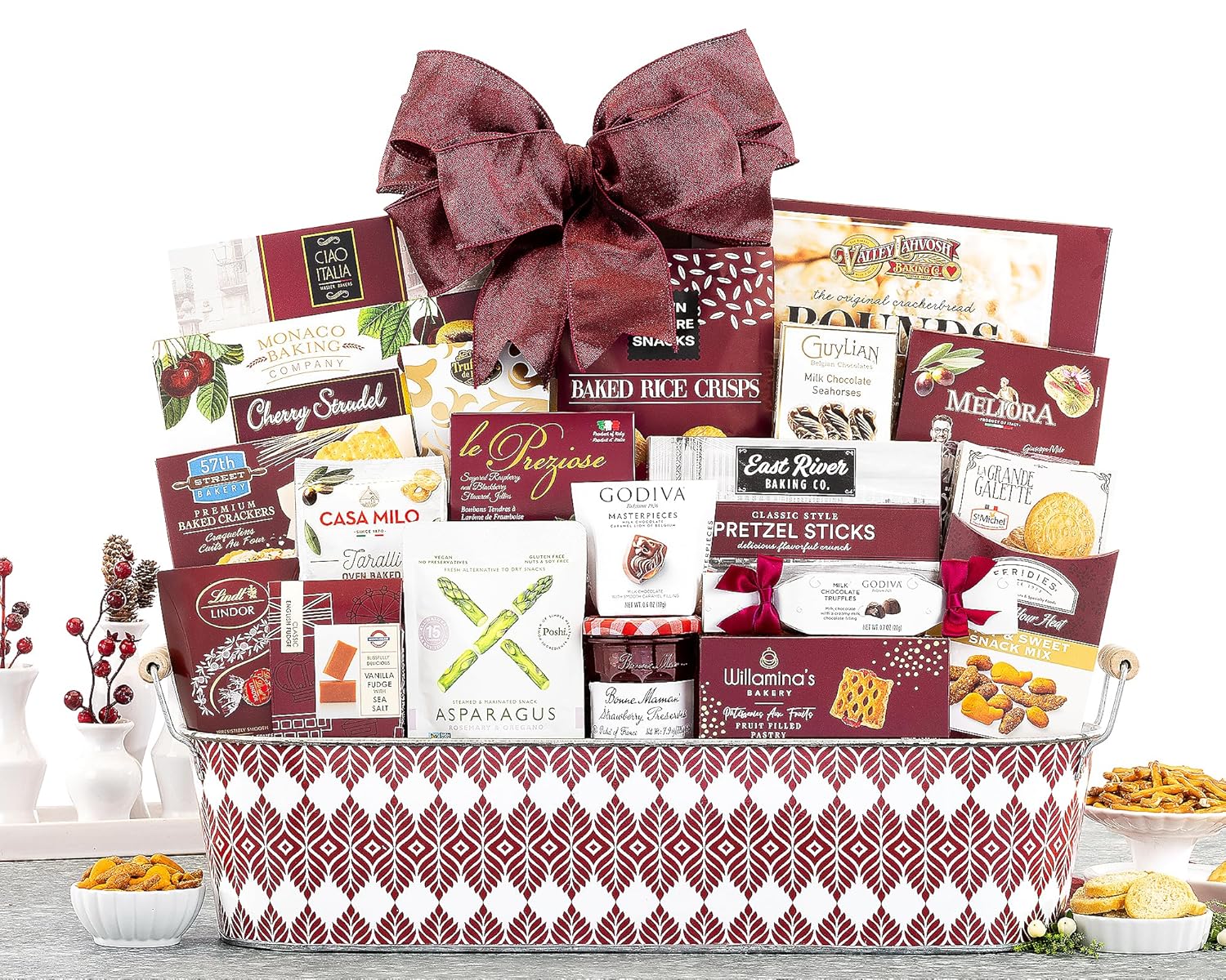 Van's Gifts Celebration Party Pick Gourmet Food Gift Basket With Ribbon
