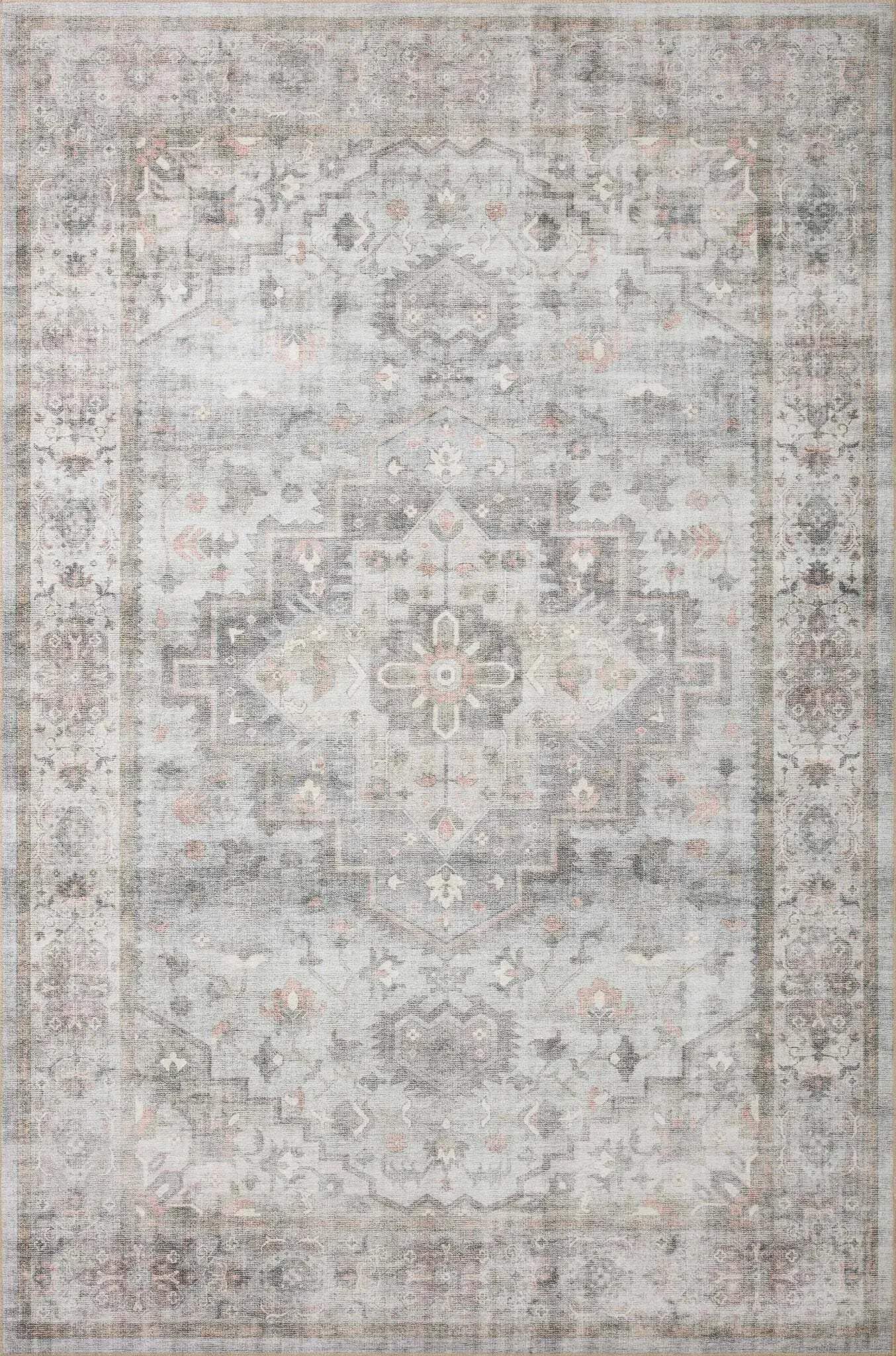 Loloi Heidi Collection HEI-02 Dove/Blush 7'-6" x 9'-6" Area Rug