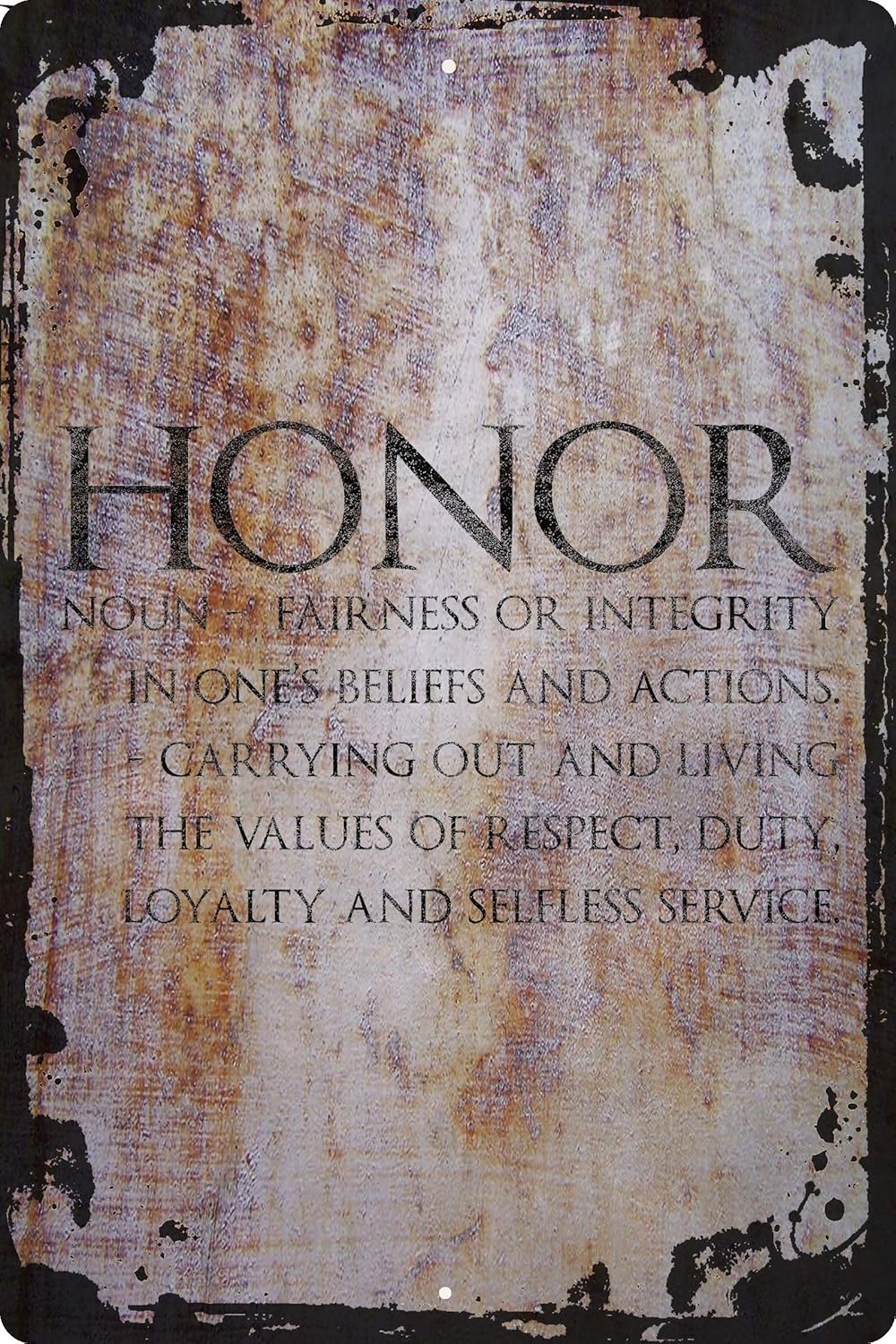 Wall Sign Honor noun description integrity respect duty