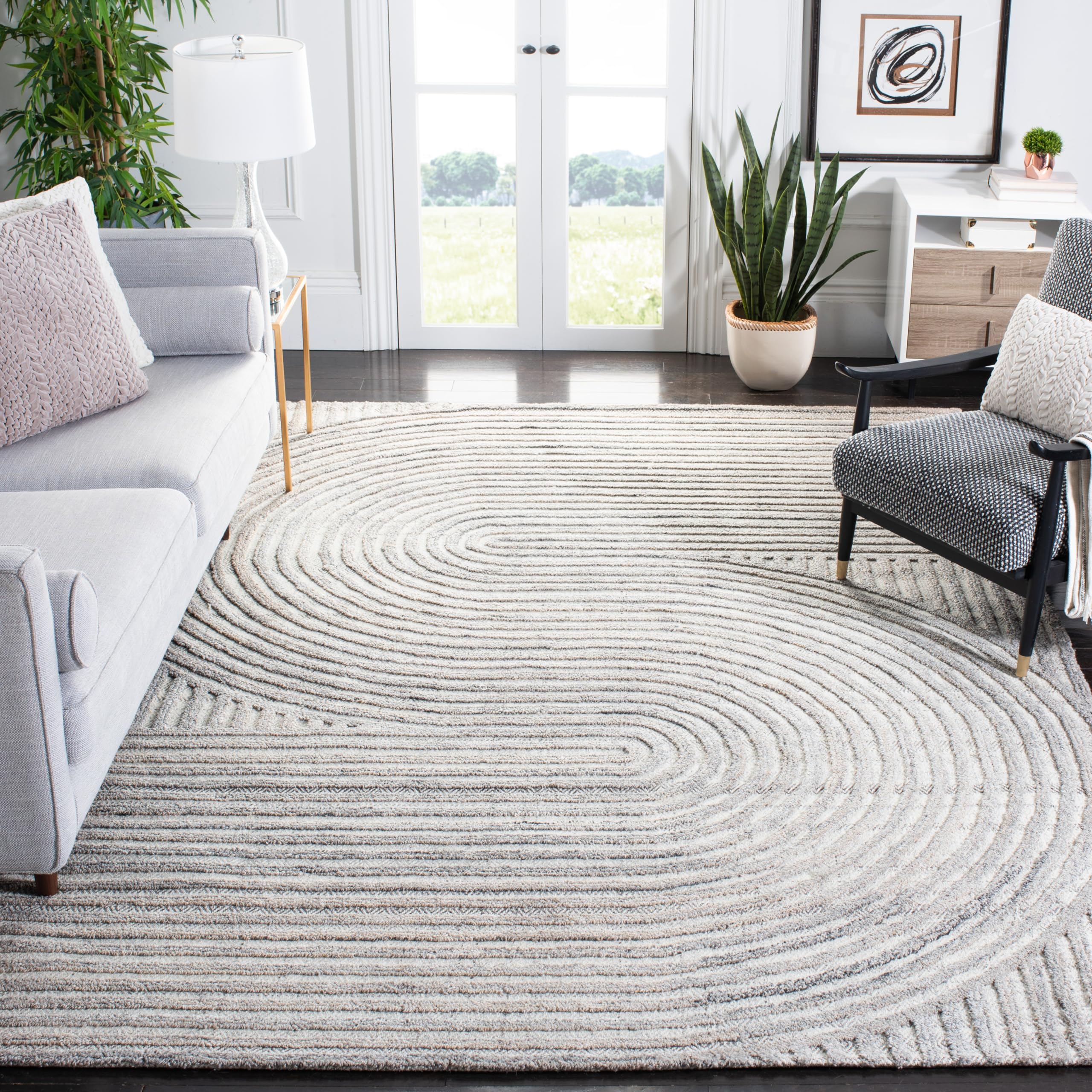 SAFAVIEH South Hampton Collection Area Rug - 10' x 14', Beige, Handmade Abstract Wool, Ideal for High Traffic Areas in Living Room, Bedroom (SHA301B)