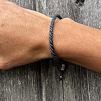 Vista 41 de Rumi Sumaq Nautical Rope Bracelet for Men, Women & Kids - Waterproof Hand-Knotted Adjustable Pull Tie - Martha’s Vineyard Island Map, Sailor Rope &