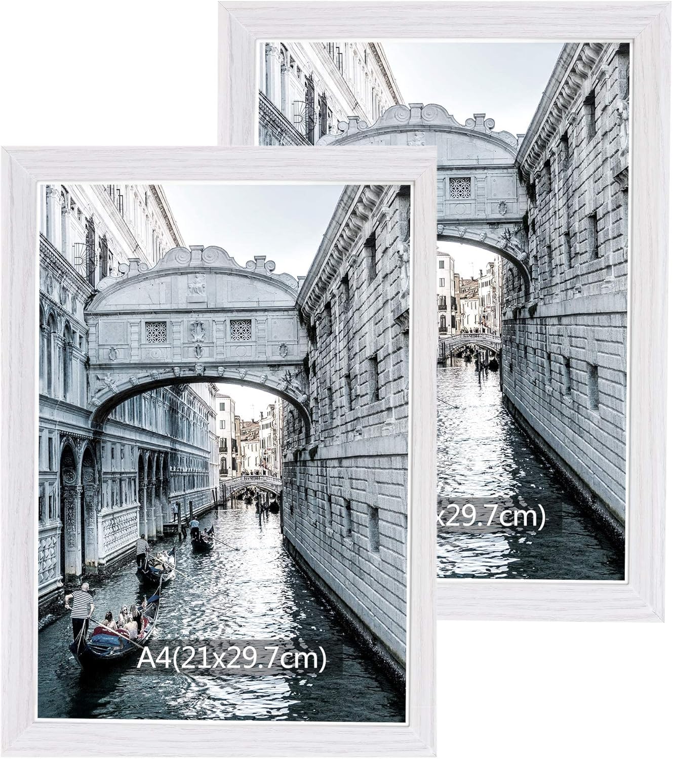 Metrekey A4 White Photo Frame Set of 2 Certificate Frame Acrylic Glass