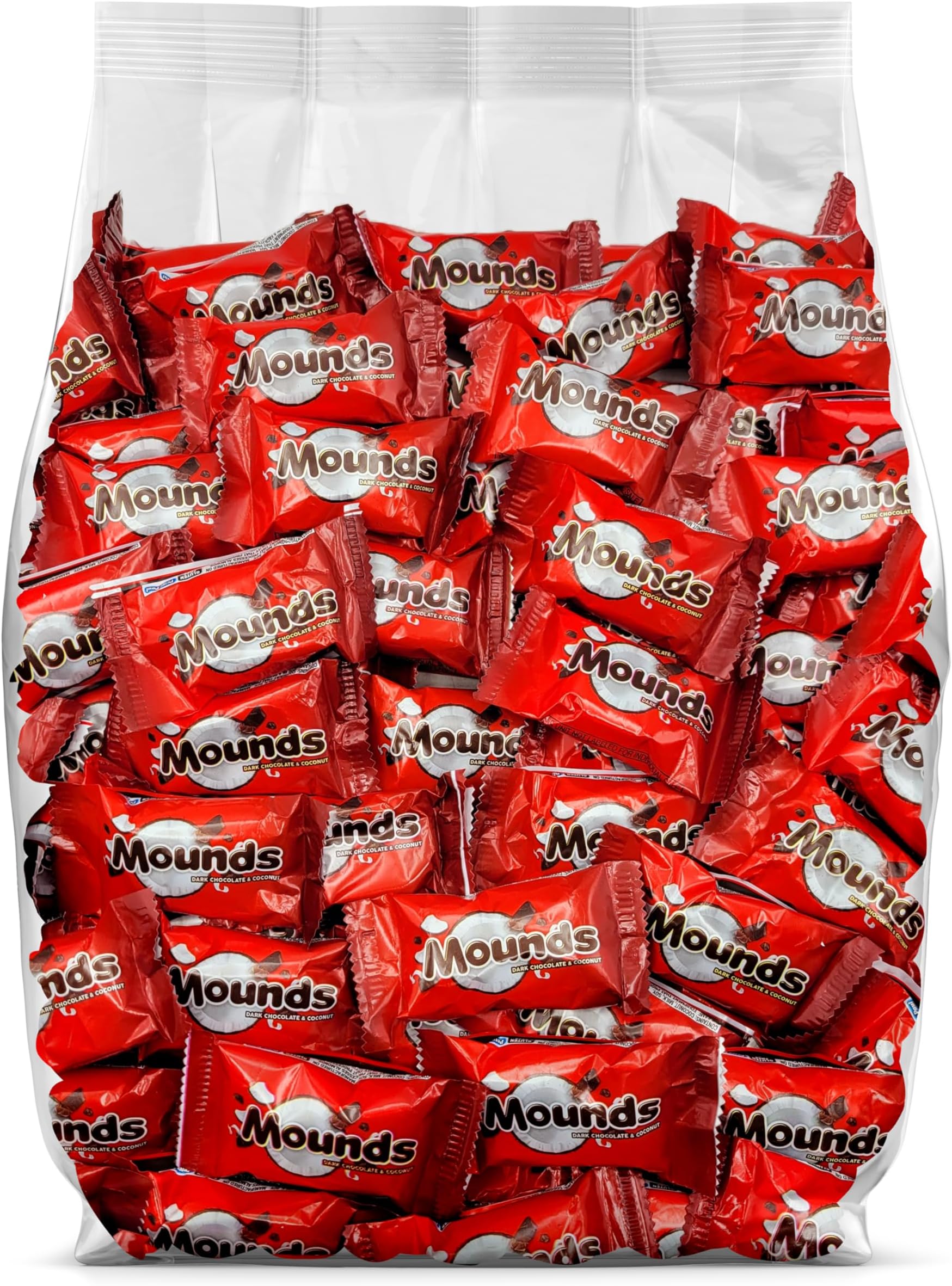 Mounds Snack Size Chocolate Candy Bars - Coconut and Dark Chocolate Fun Size Bars - 75 Individually Wrapped Pieces - 3 lbs. Bulk Party Pack
