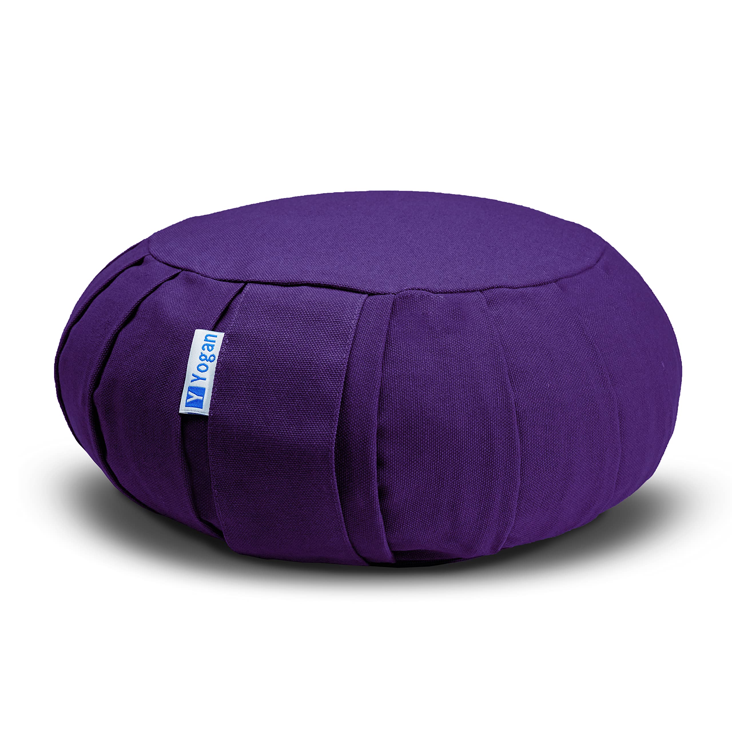 Yogan Cojín de yoga clásico para meditar y yoga | Cascos de trigo sarraceno | Algodón orgánico | Funda extraíble y lavable (morado real)