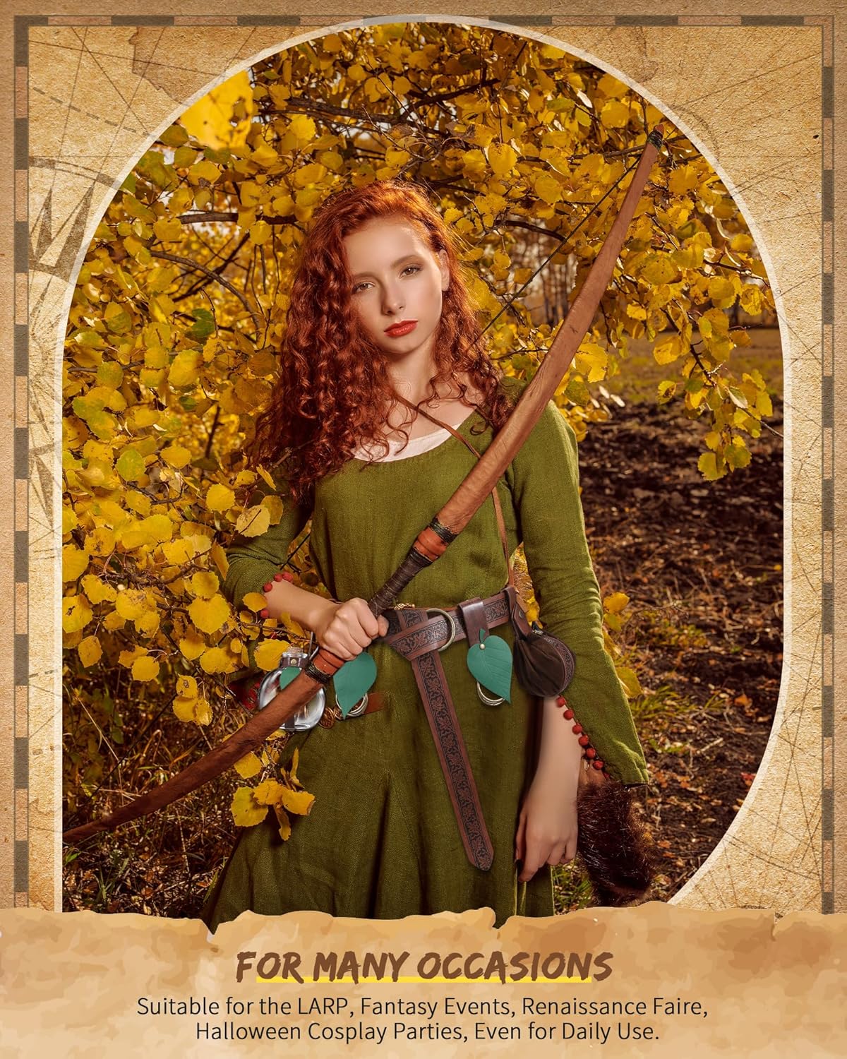 Sweetude 6 Pcs Renaissance Belt Accessories Medieval Viking Belt Potion Bottles Leather Pouch Skirt Hikes - Image 5