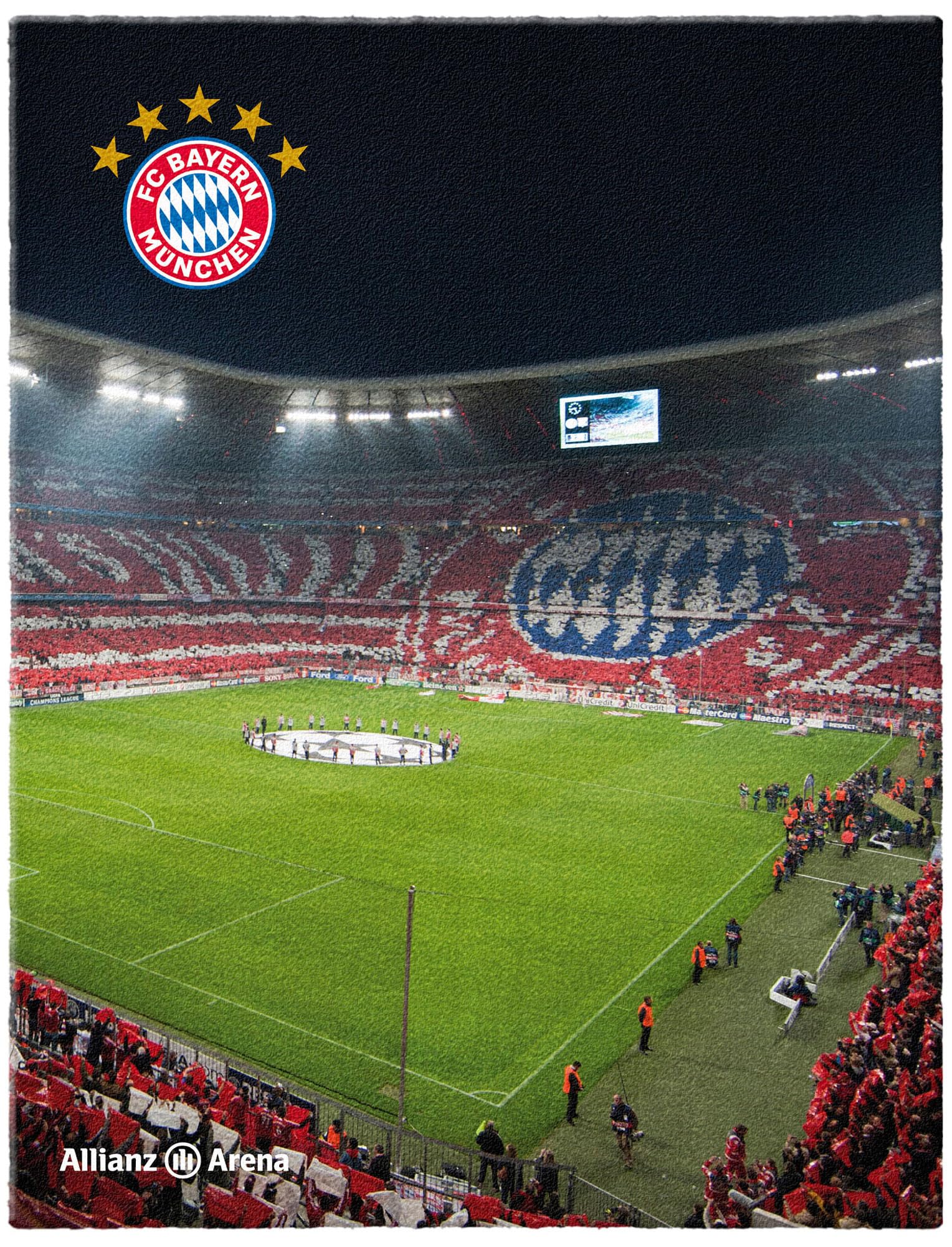 FC Bayern München Teppich Allianz Arena 100 x 130cm rutschhemmend lärmhemmend Kinder-Vorleger Läufer Fußball FCB Deutscher Rekord-Meister Mia san Mia Champions Leage Bundesliga