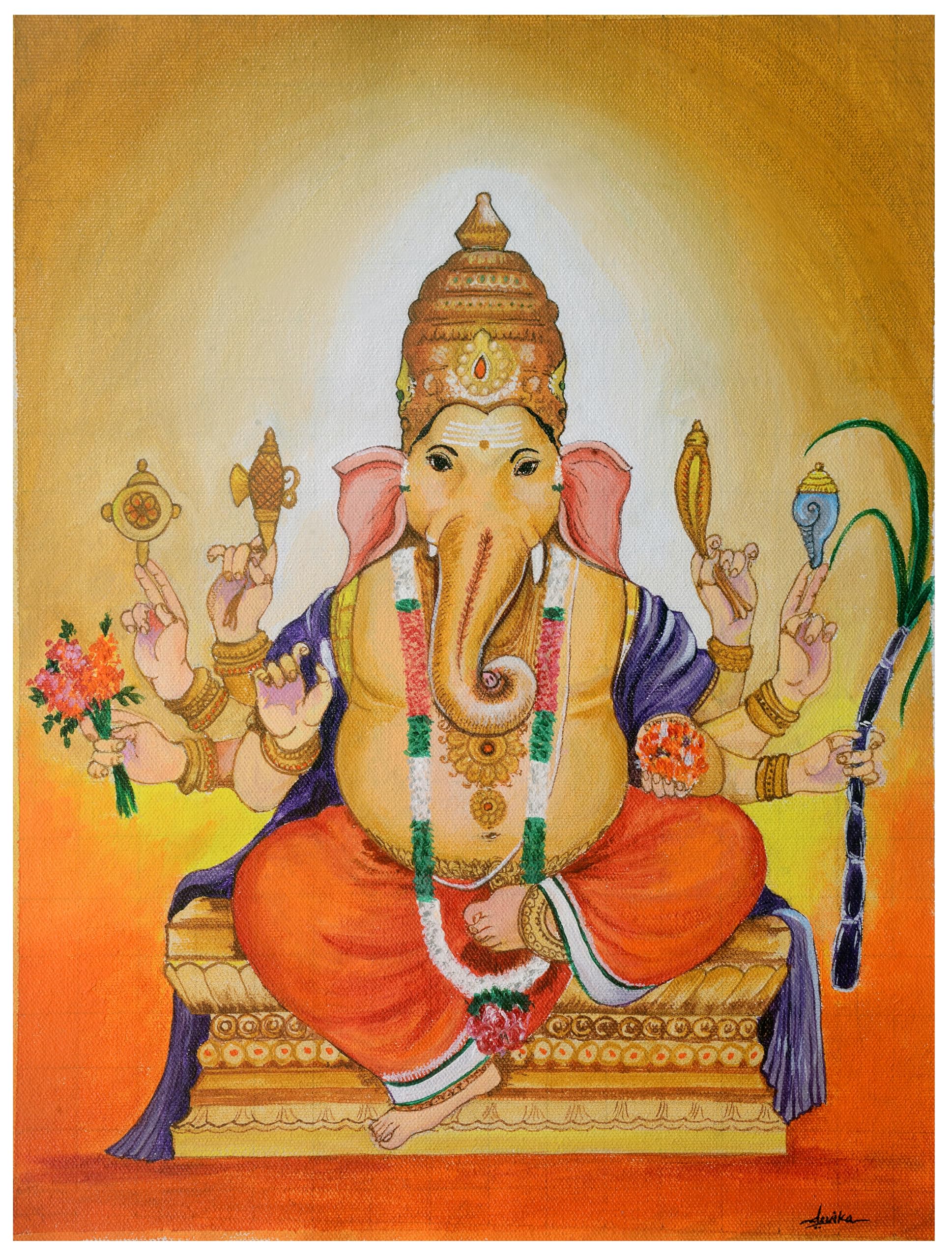 Ganesha Acrylic Painting Print-picture-23