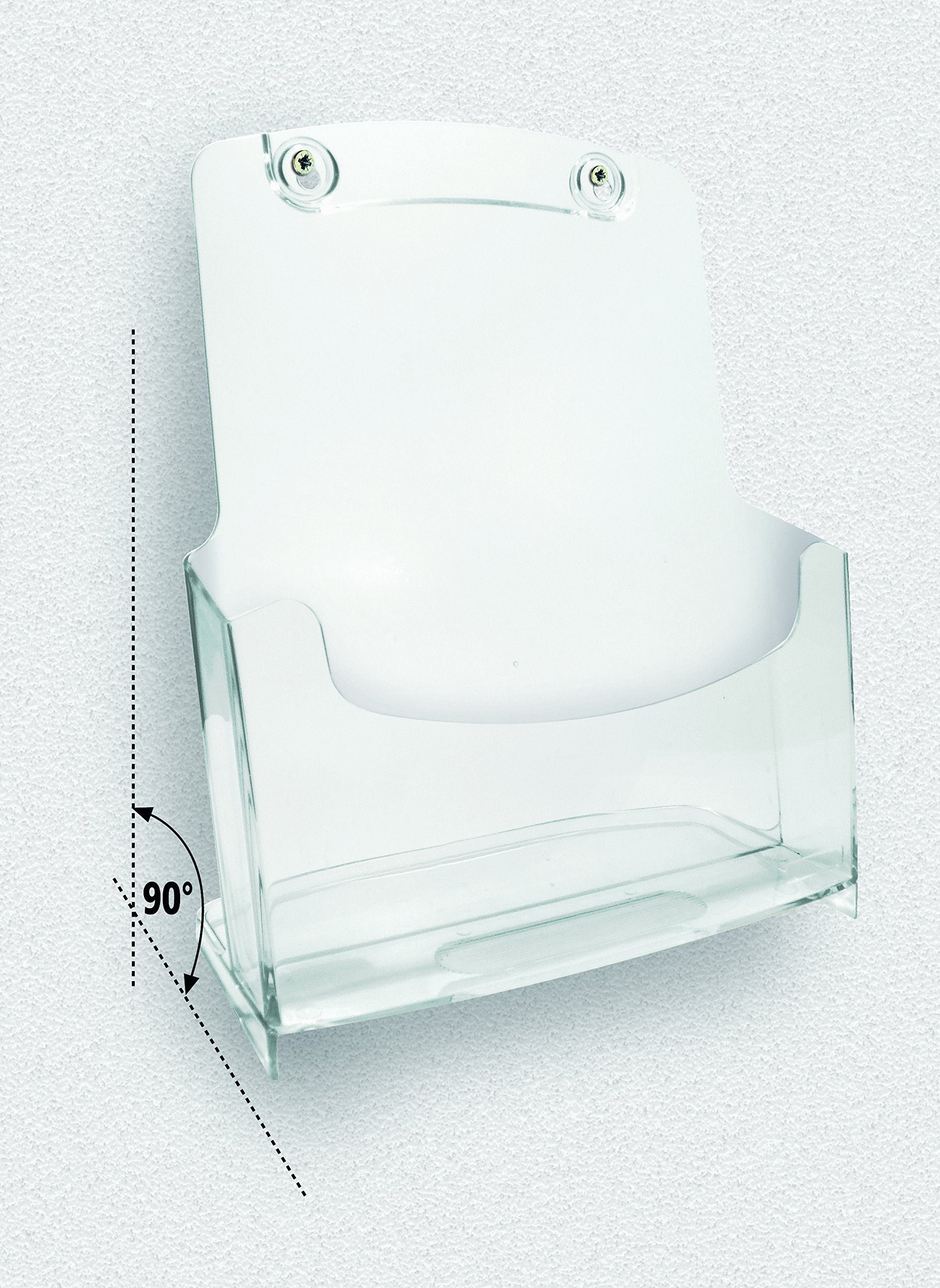 Arda A64 Modular 4-Compartment Brochure Holder - Transparent Plastic, Wall Or Counter Mount - View #7