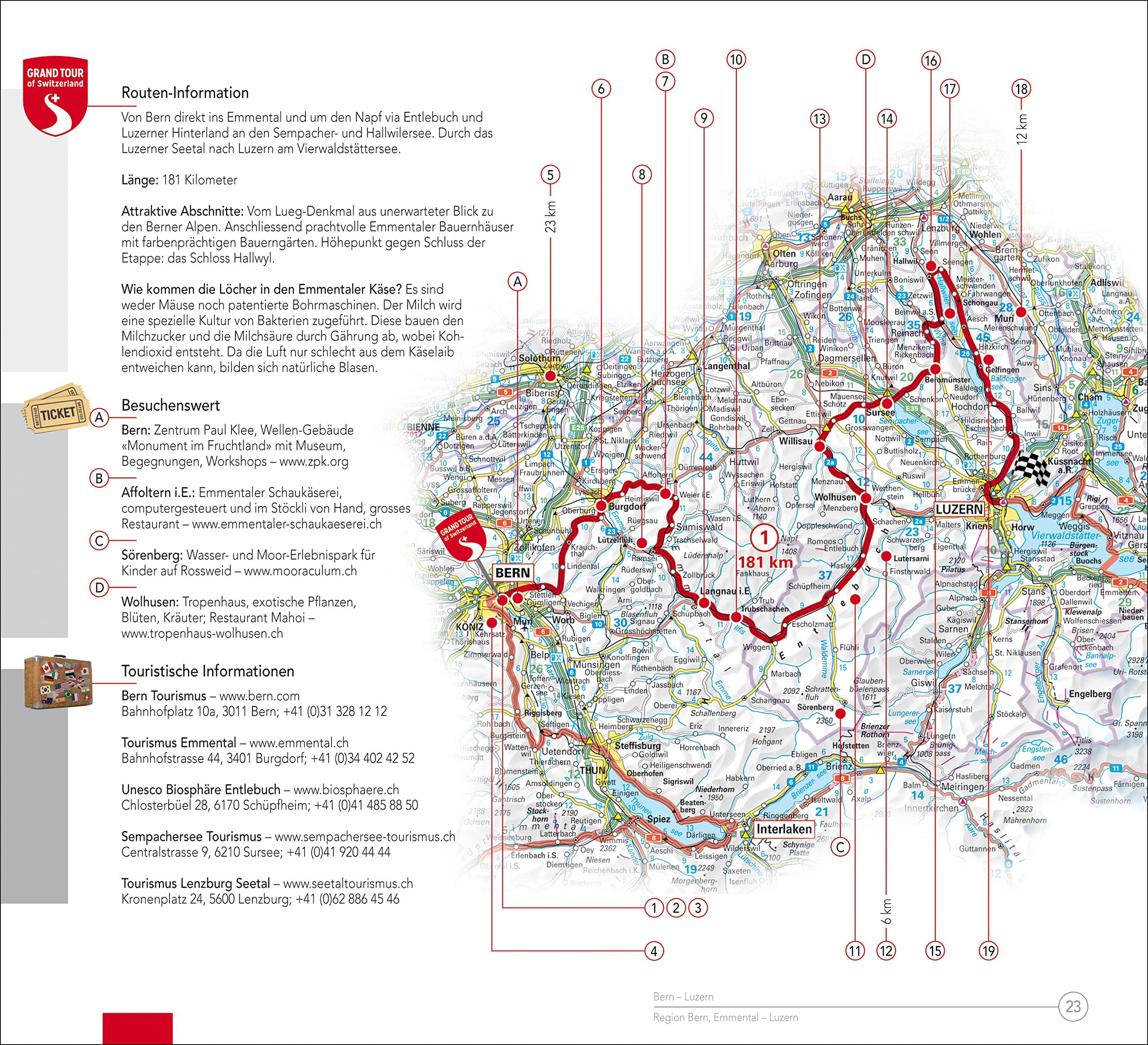 Hallwag Reiseführer Grand Tour of Switzerland Touring Guide, deutsche Ausgabe: Ein umfassender Guide zu den spektakulärsten Sehenswürdigkeiten der ... Tipps, Must-Sees und Karten (Hallwag Führer)