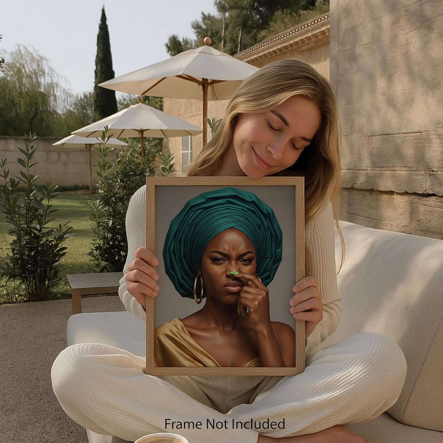 ZUKIY Fierce Grace in Emerald Silk - Stank Face Bathroom Wall Art - Funny Black People Bathroom Art - Black Girl Bathroom Wall Art - African American Bathroom Decor - 8x10 Unframed Print - Image 4